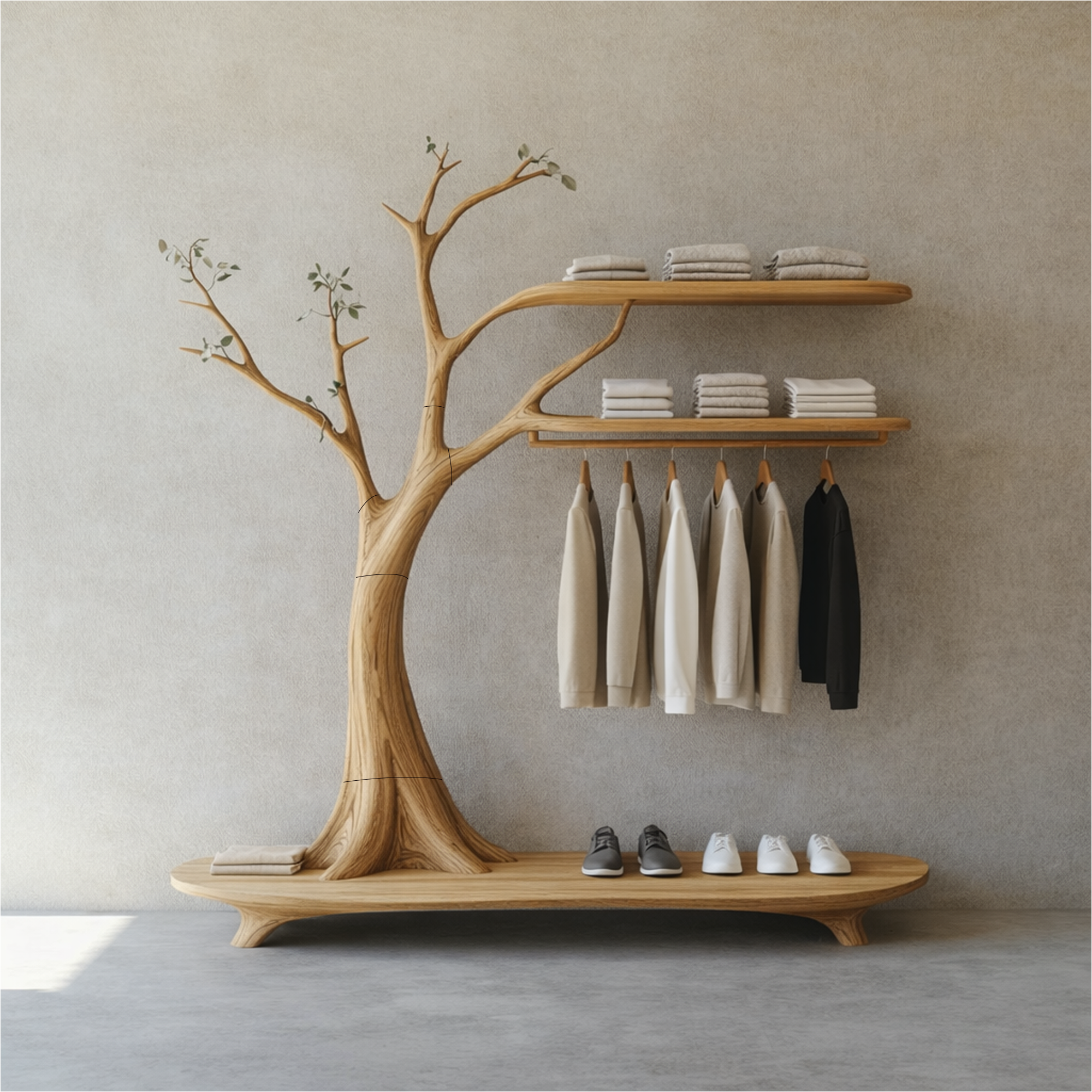 Rustic Tree Coat Rack Entryway Hallway SINLKITCR081