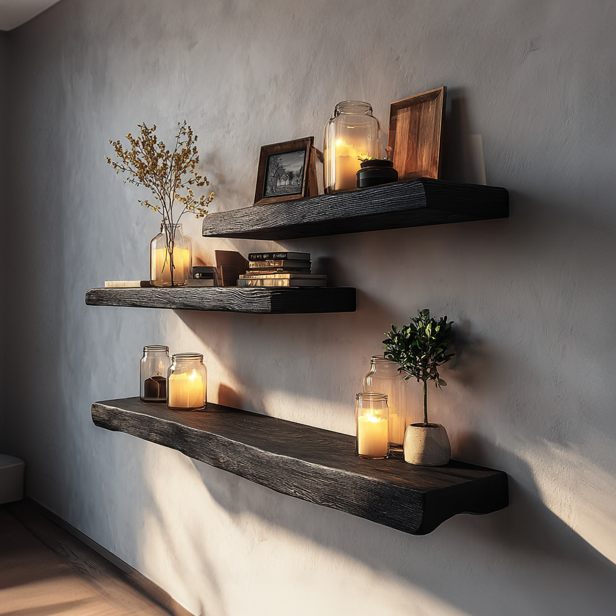 Rustic Floating Shelf Mood Light Living Room Or Bedroom SINLKIFL315