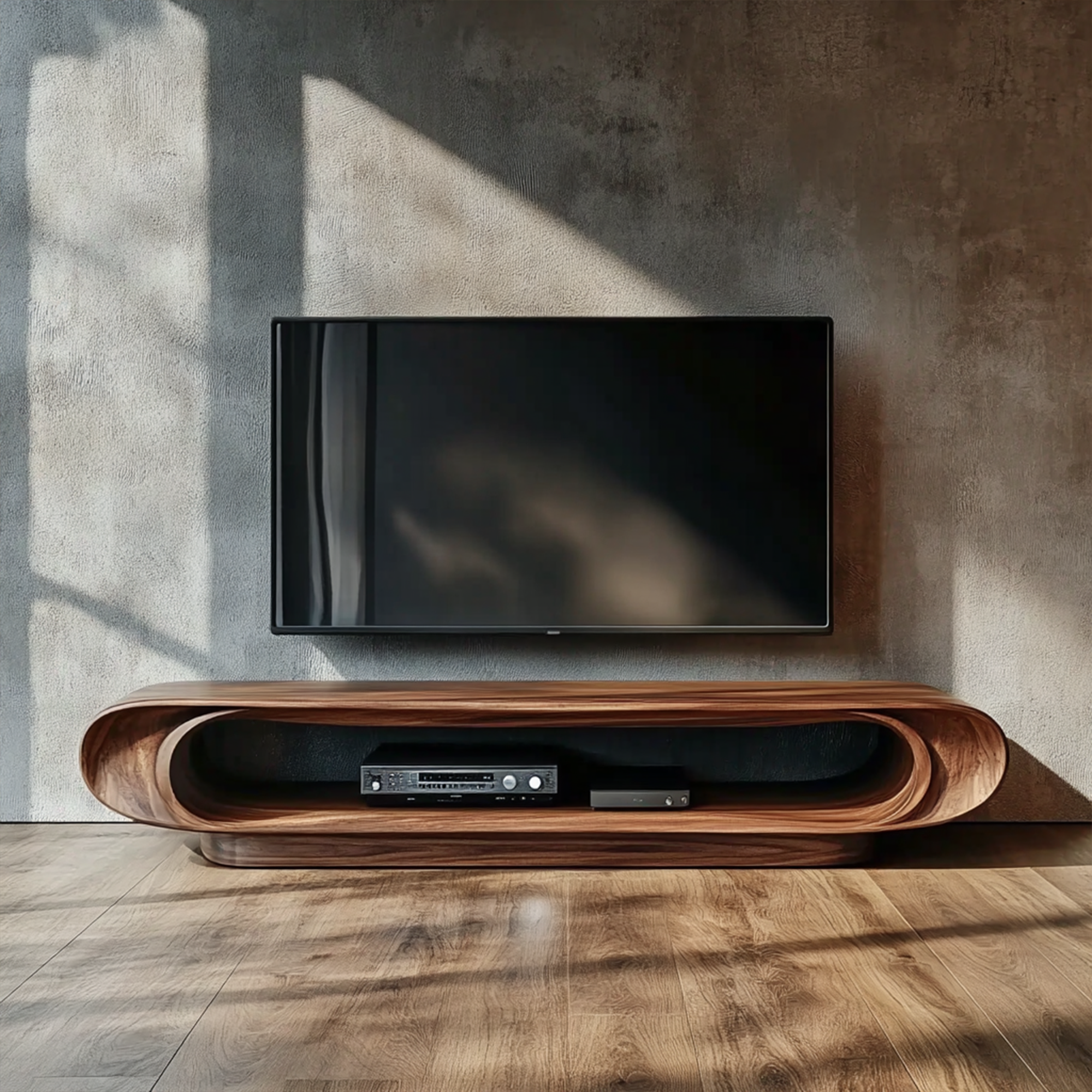 Modern Organic Curved TV Stand Entertainment Unit Living Room SINLKITC013