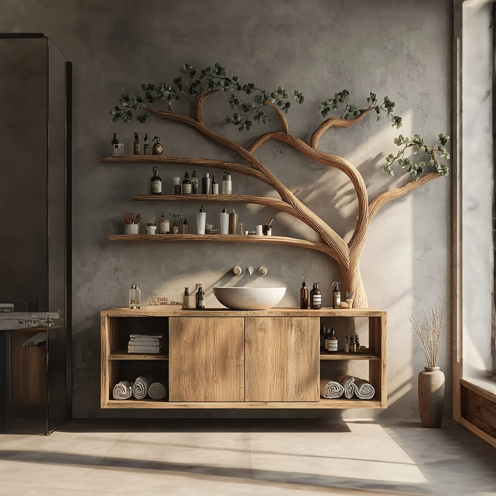 Rustic Organic Branch Wall Vanity Bathroom Or Relax Room SINLKITBB017