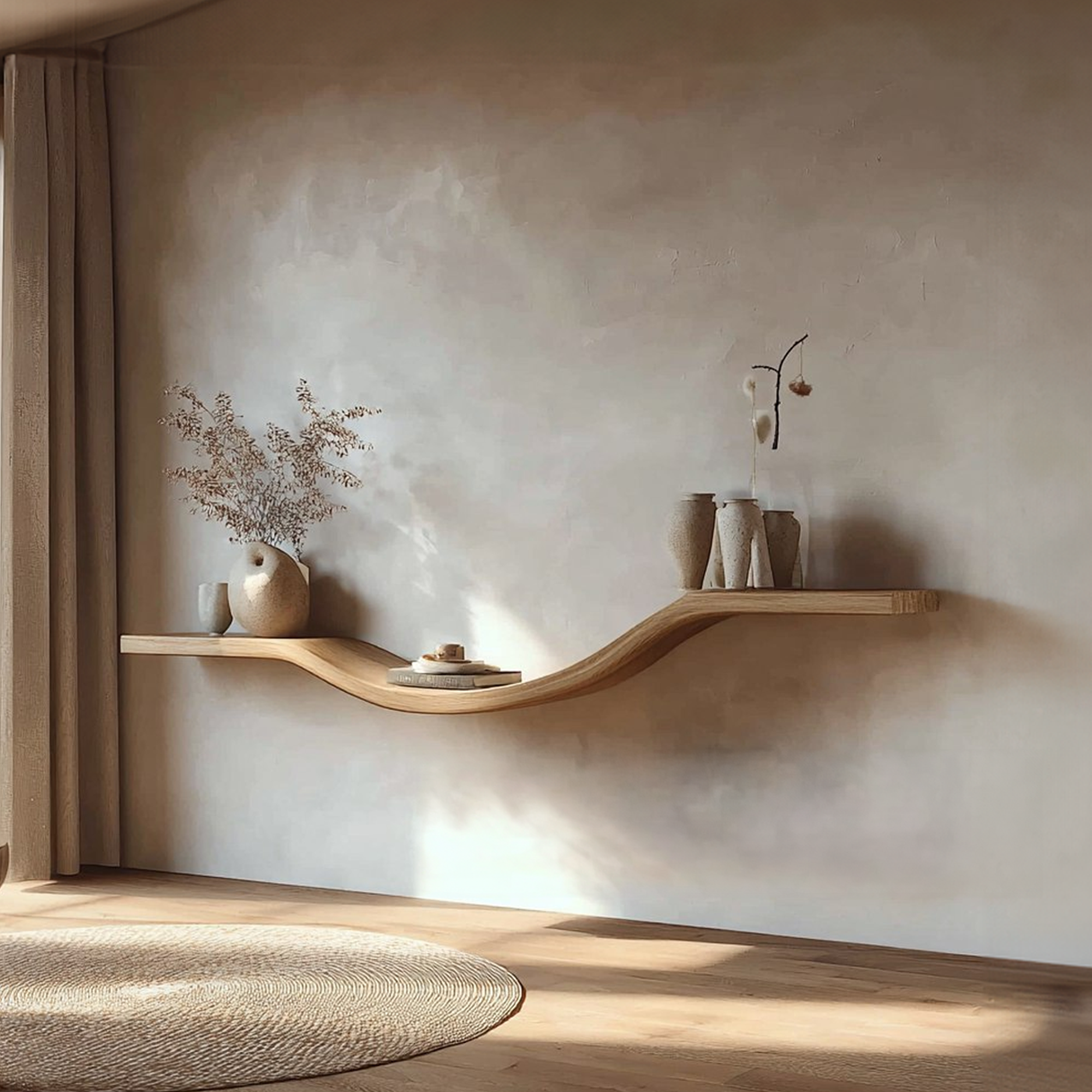 Organic Modern Sculpted Wall Shelf Living Room Or Entryway SINLKIFL268