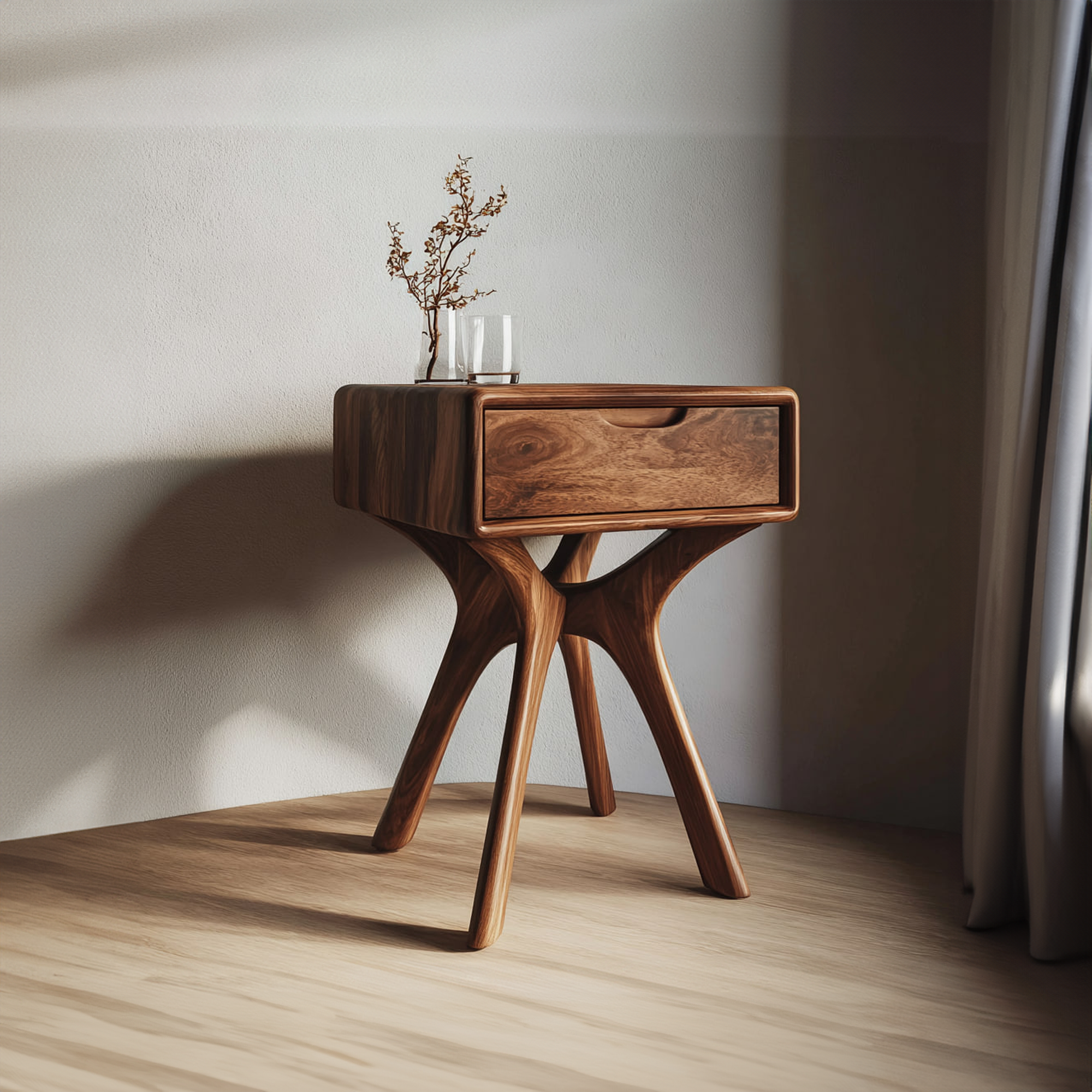 Organic Modern Sculptural Side Table Bedroom Or Living Room SINLKICC019