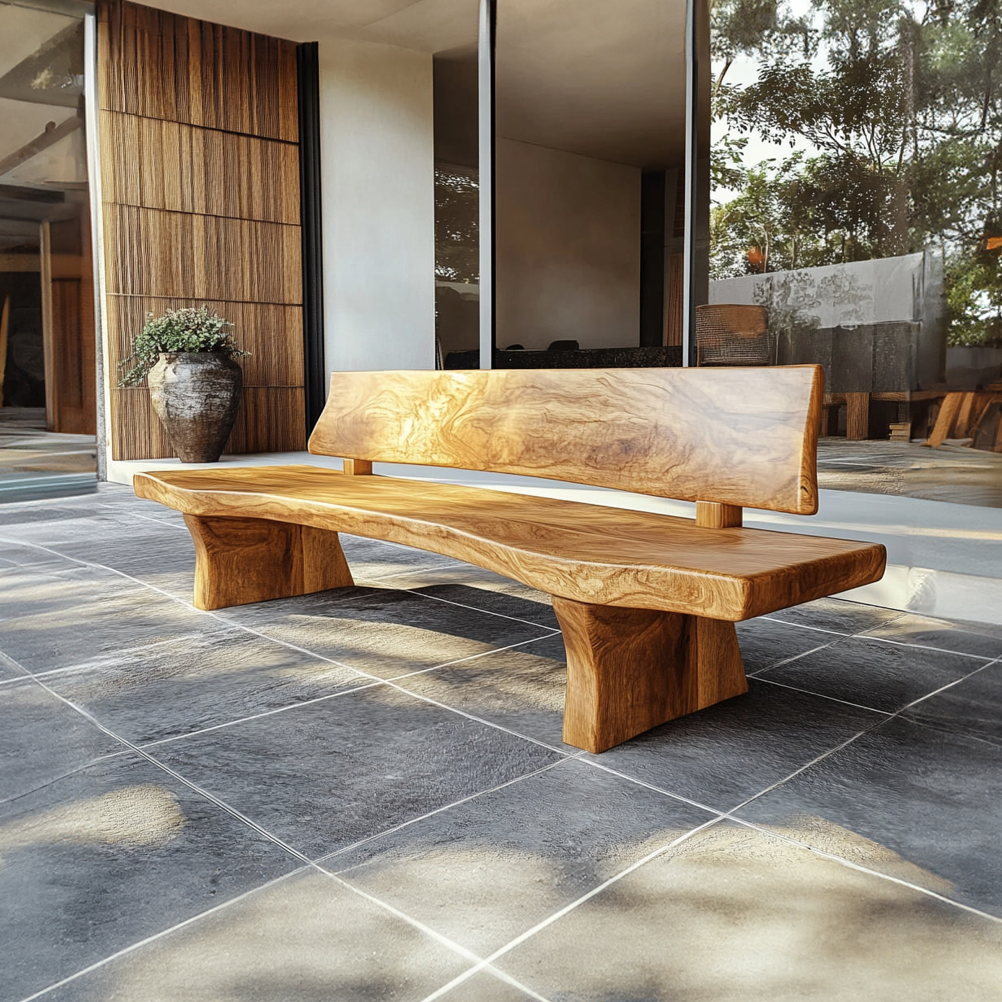 Handcrafted Wood Bench Luxury Living Room SINLKIRS046