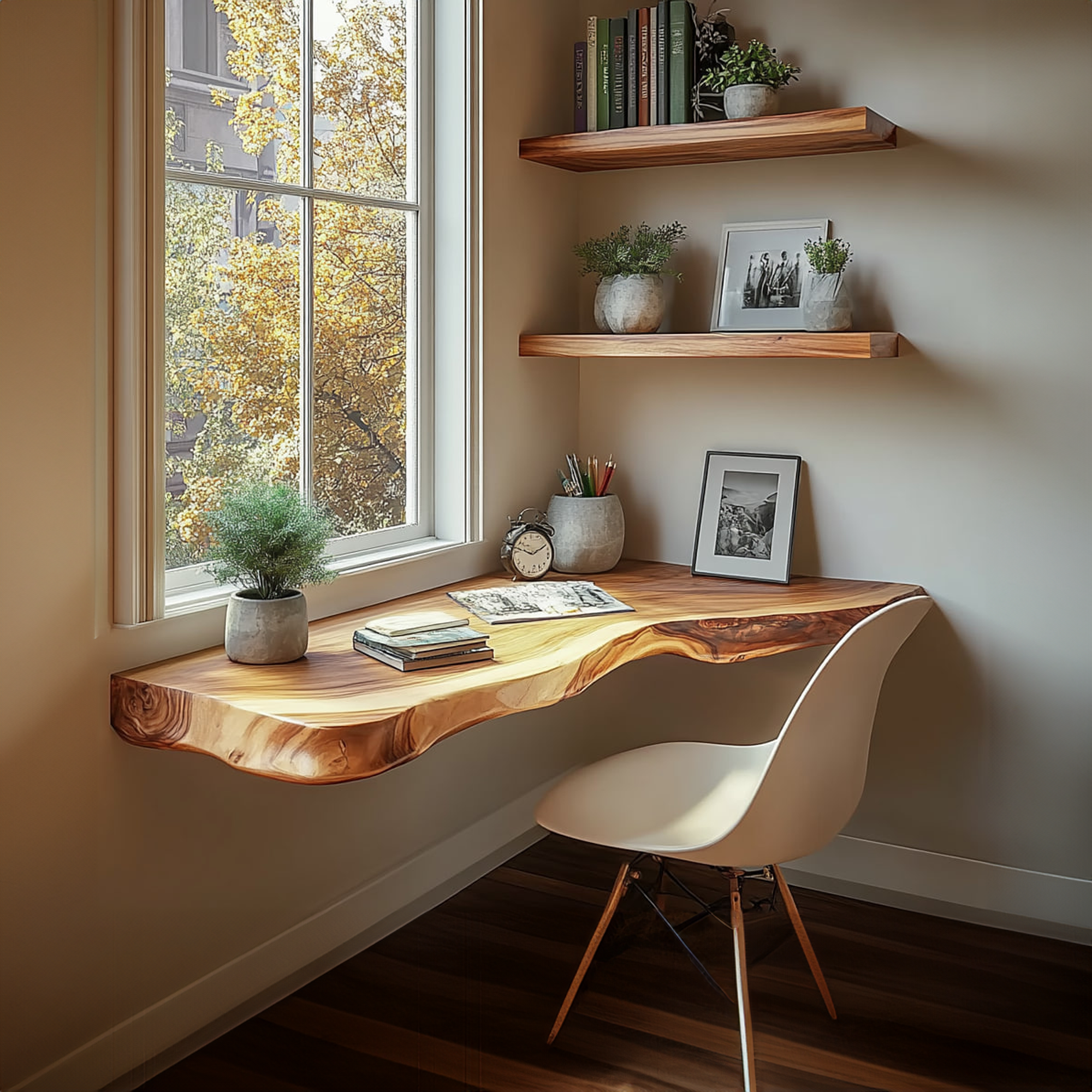 Rustic Floating Desk Shelf Bedroom Study Office SINLKIFL210