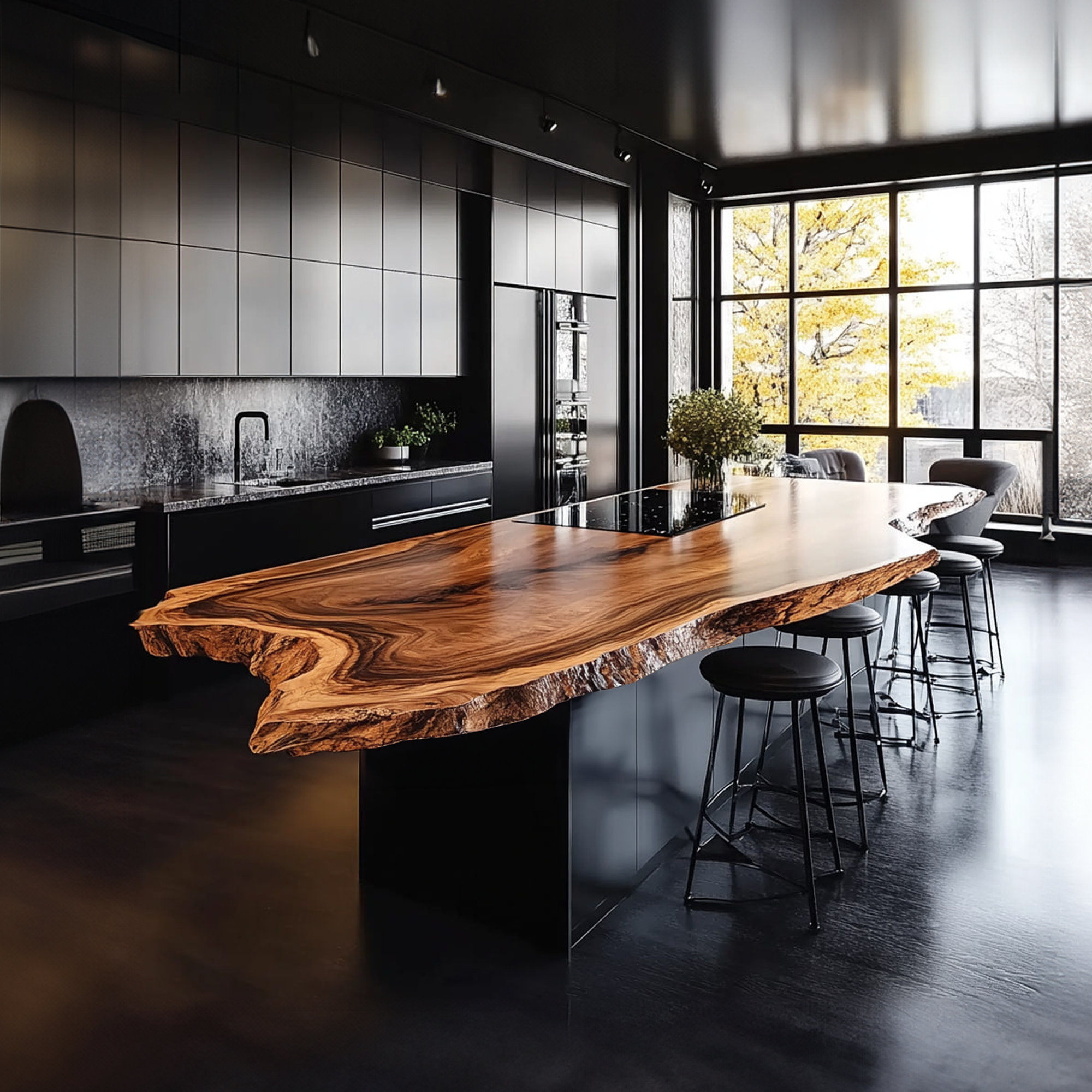 Rustic Luxury Live Edge Kitchen Island Kitchen Or Home Bar SINLKIKI117