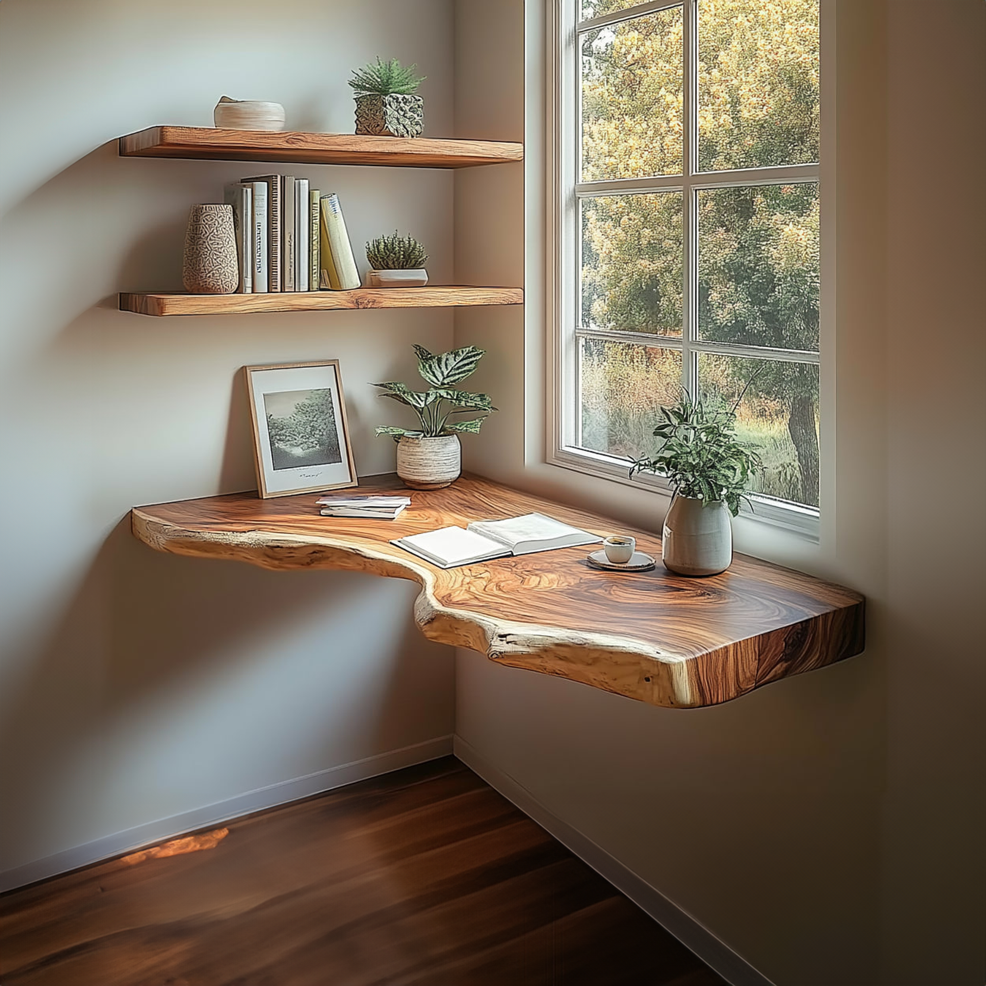 Rustic Floating Study Desk Shelf Bedroom Decor SINLKIFL216