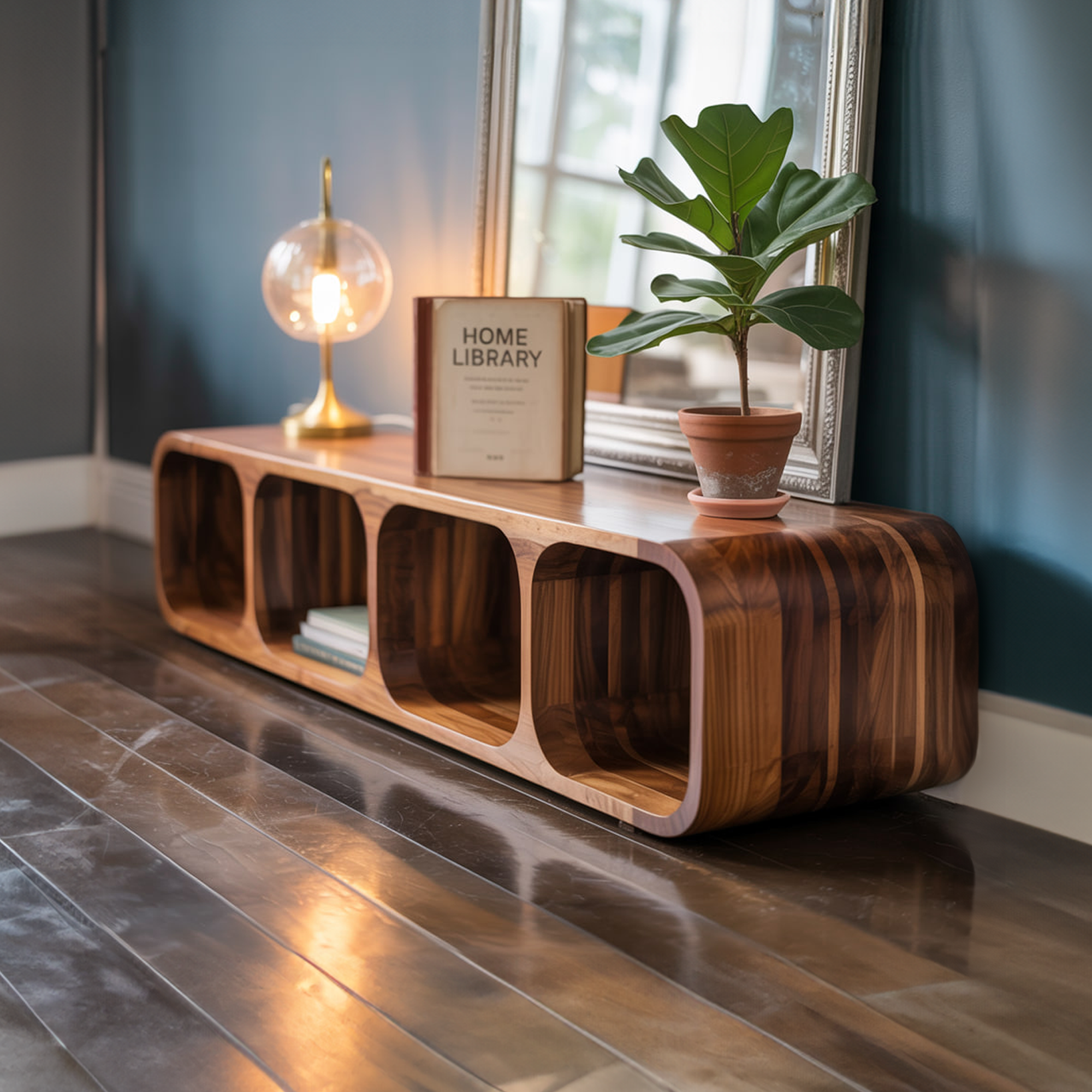 Mid Century Wooden Low Storage Cabinet Living Room Or Entryway SINLKISC274