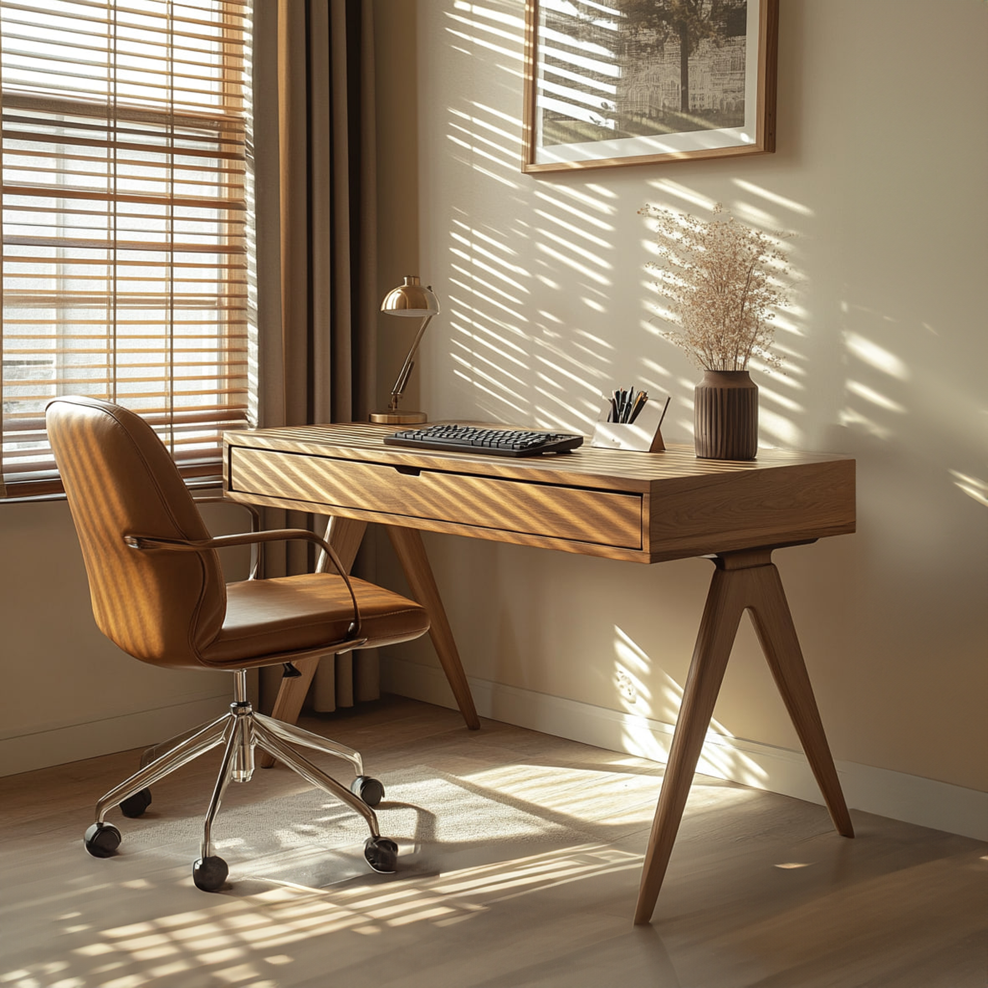 Contemporary Linear Work Desk Home Office And Studio Room SINLKIDK047