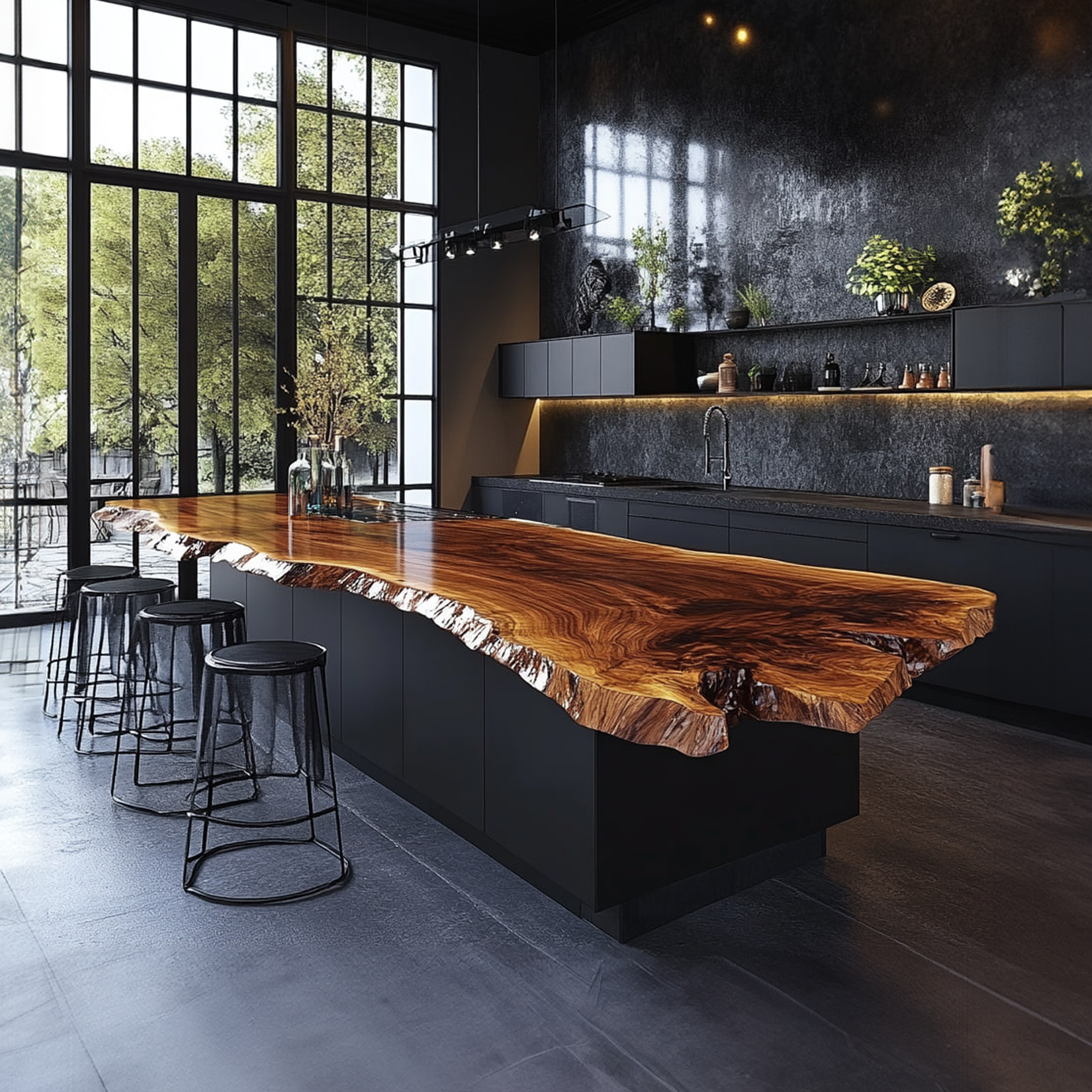 Rustic Luxury Live Edge Kitchen Island Kitchen Or Chef Studio SINLKIKI115