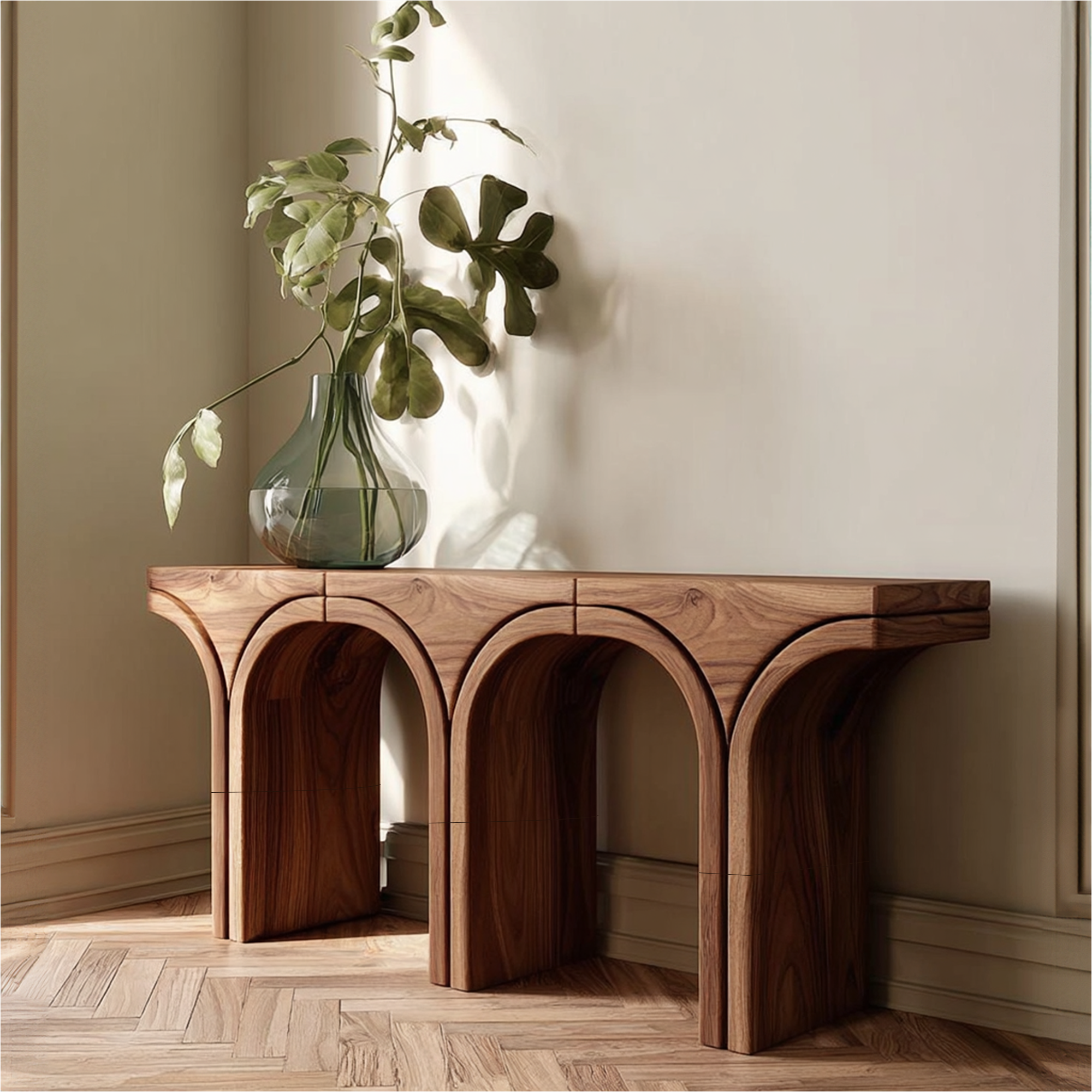 Mid Century Arch Console Table Living Room Entryway SINLKICS415