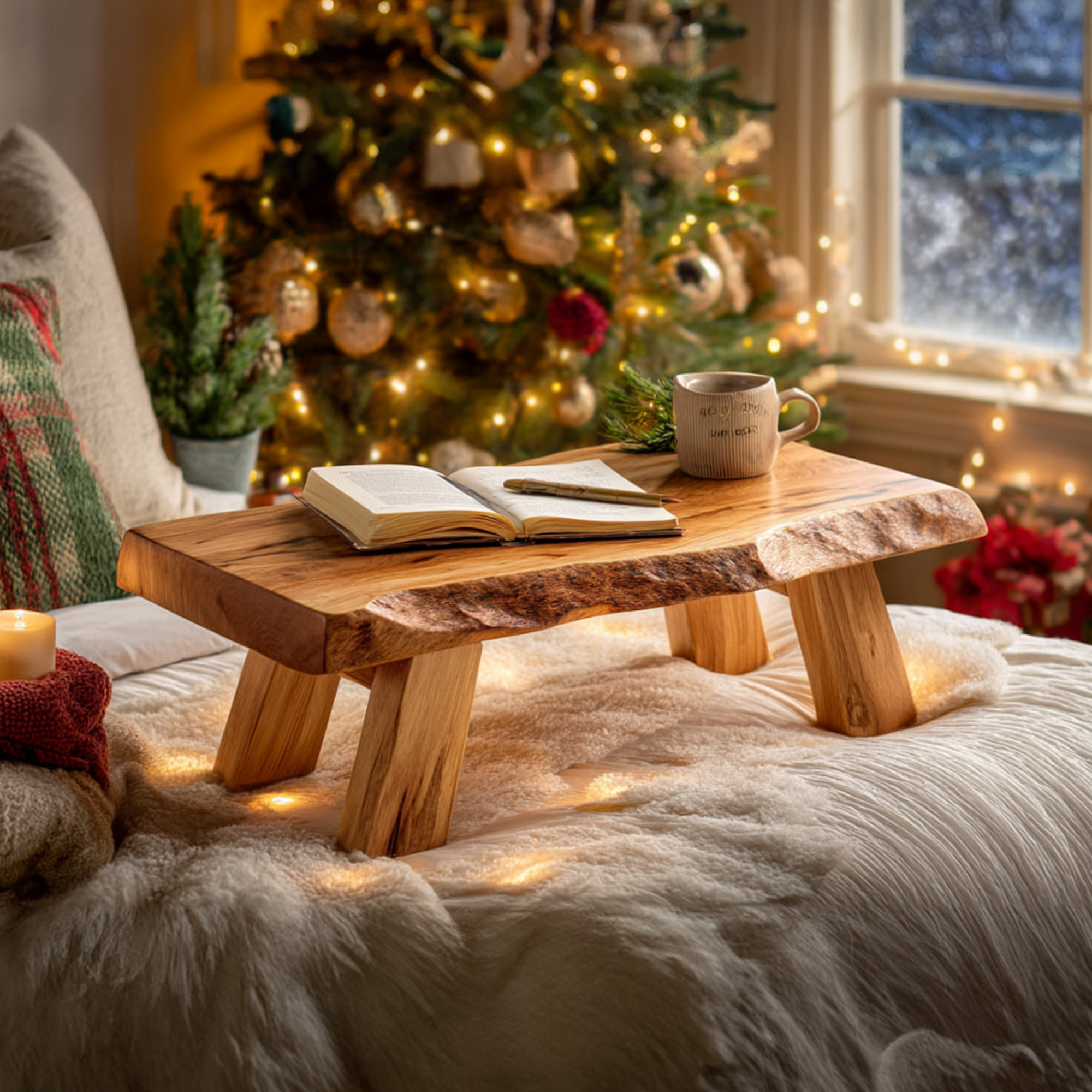 Rustic Rustic Lap Desk Christmas Cozy Bedroom Holiday Display SINLKIDK067
