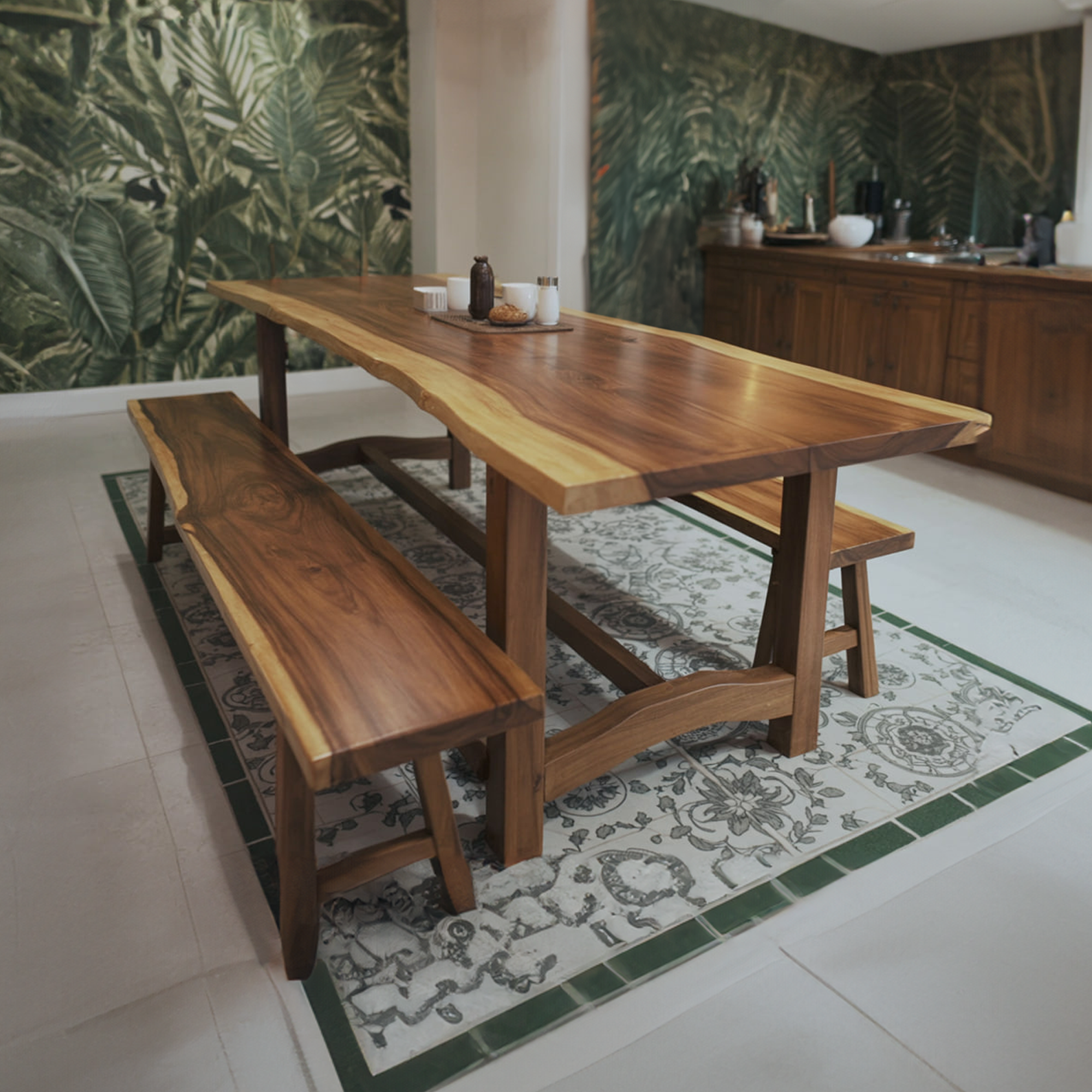 Rustic Live Edge Dining Table Handmade SINLSDTS132