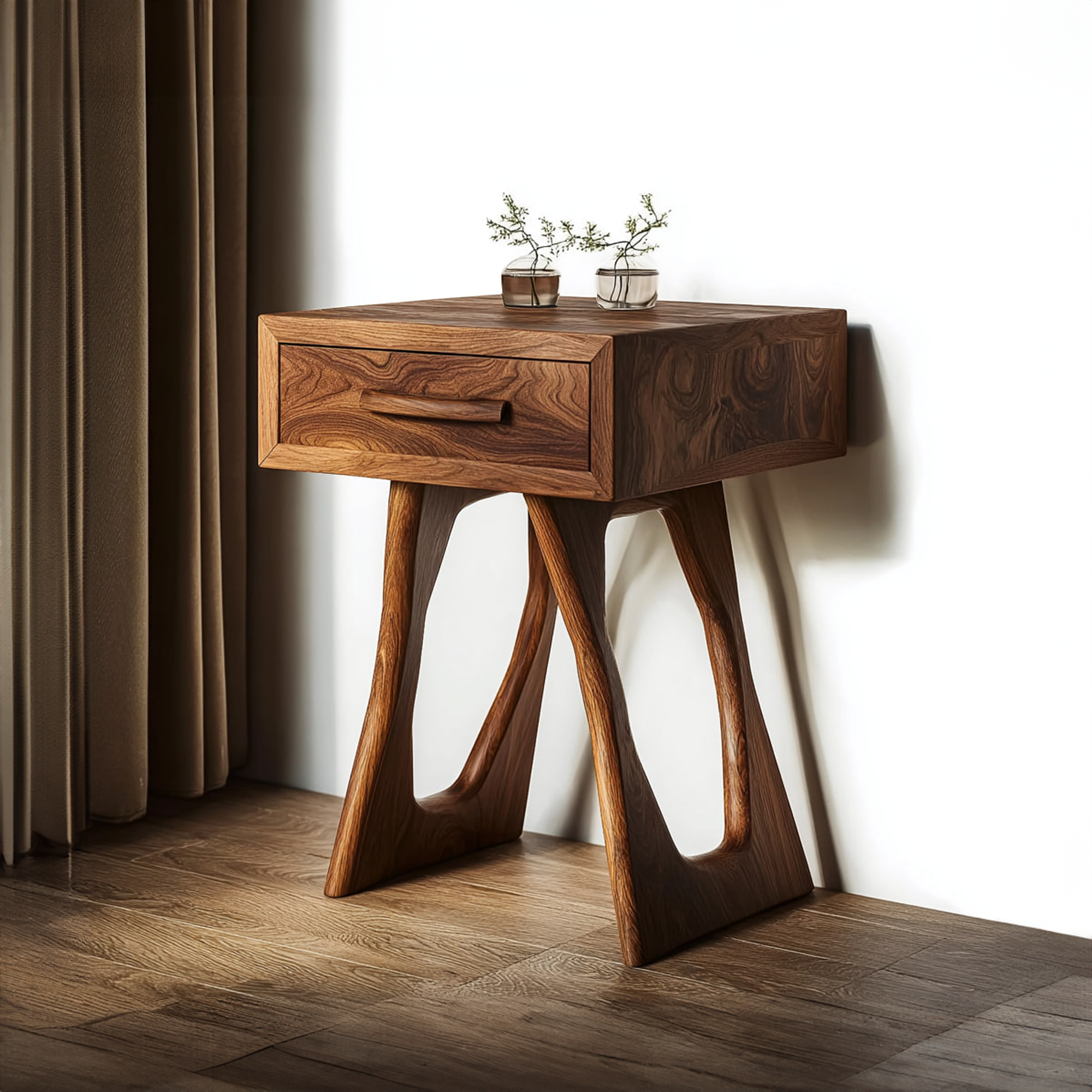 Organic Modern Accent Nightstand Bedroom Or Living Room SINLKICC022