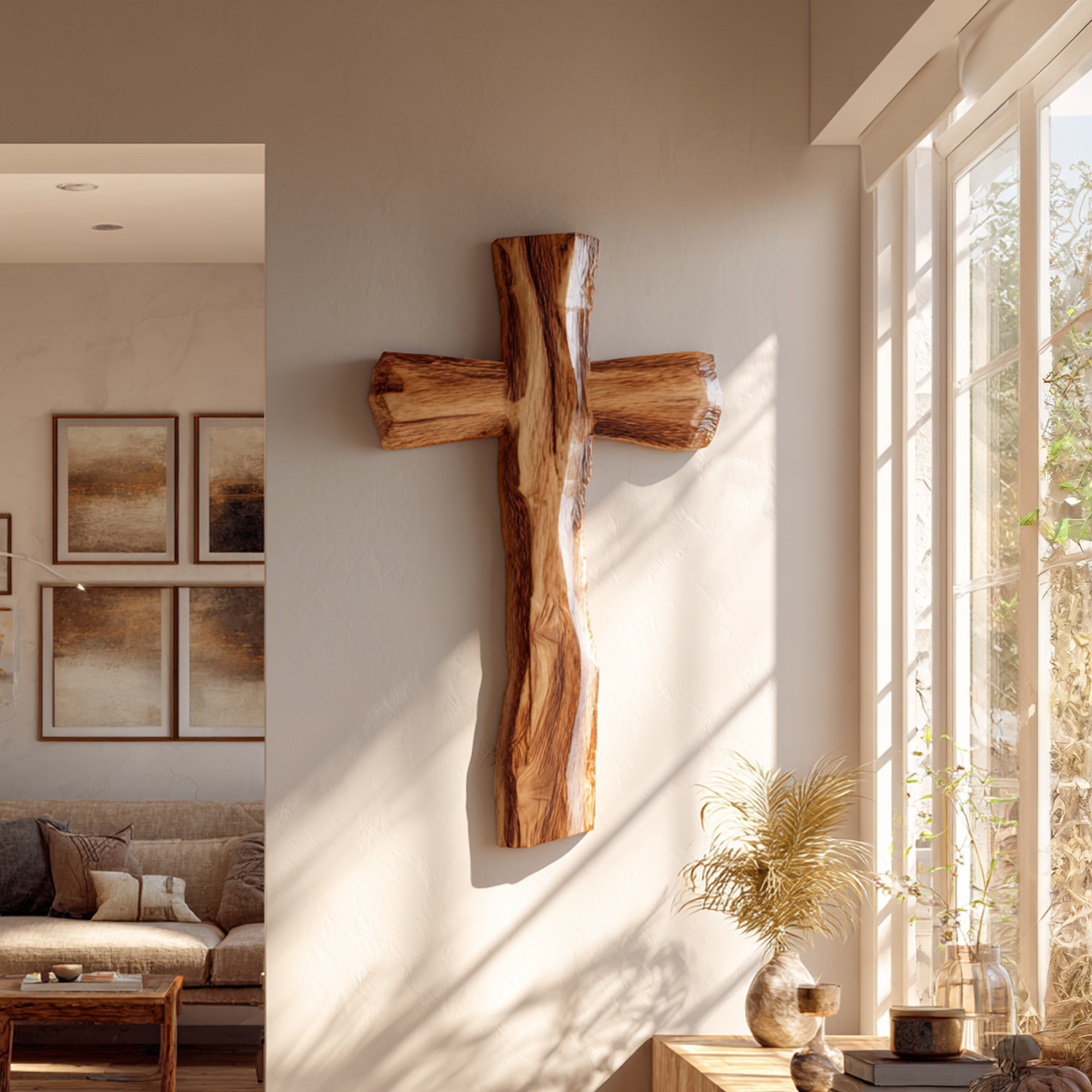 Rustic Spiritual Wall Cross Bedroom And Reading Room SINLKIWD008