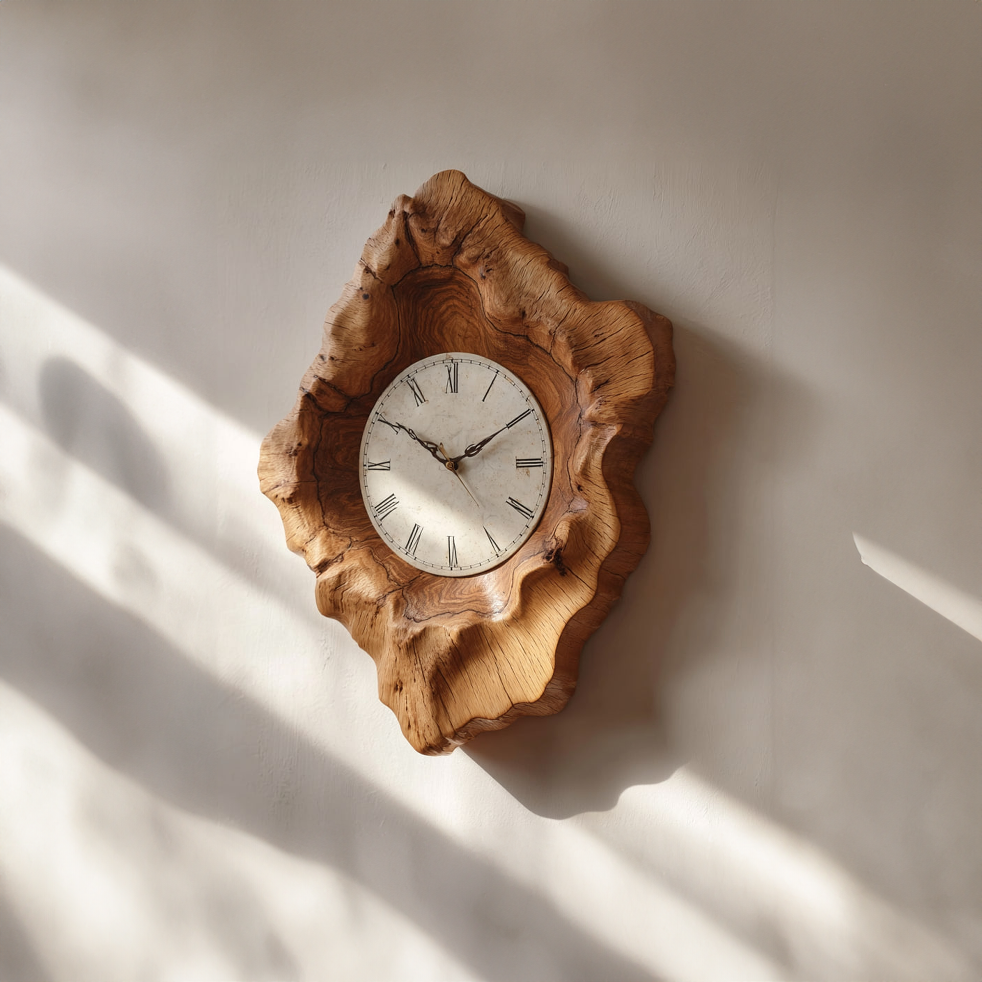 Rustic Organic Natural Wood Wall Clock Office Or Study Room Decor SINLKICK003