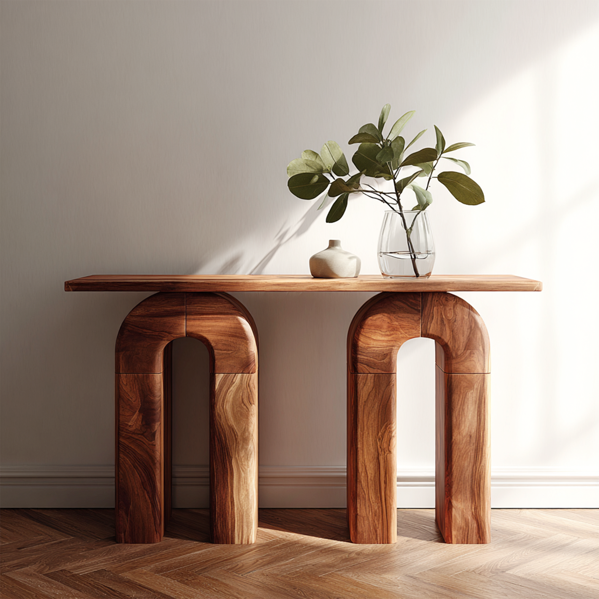 Mid Century Organic Console Table Living Room And Entryway SINLKICS417