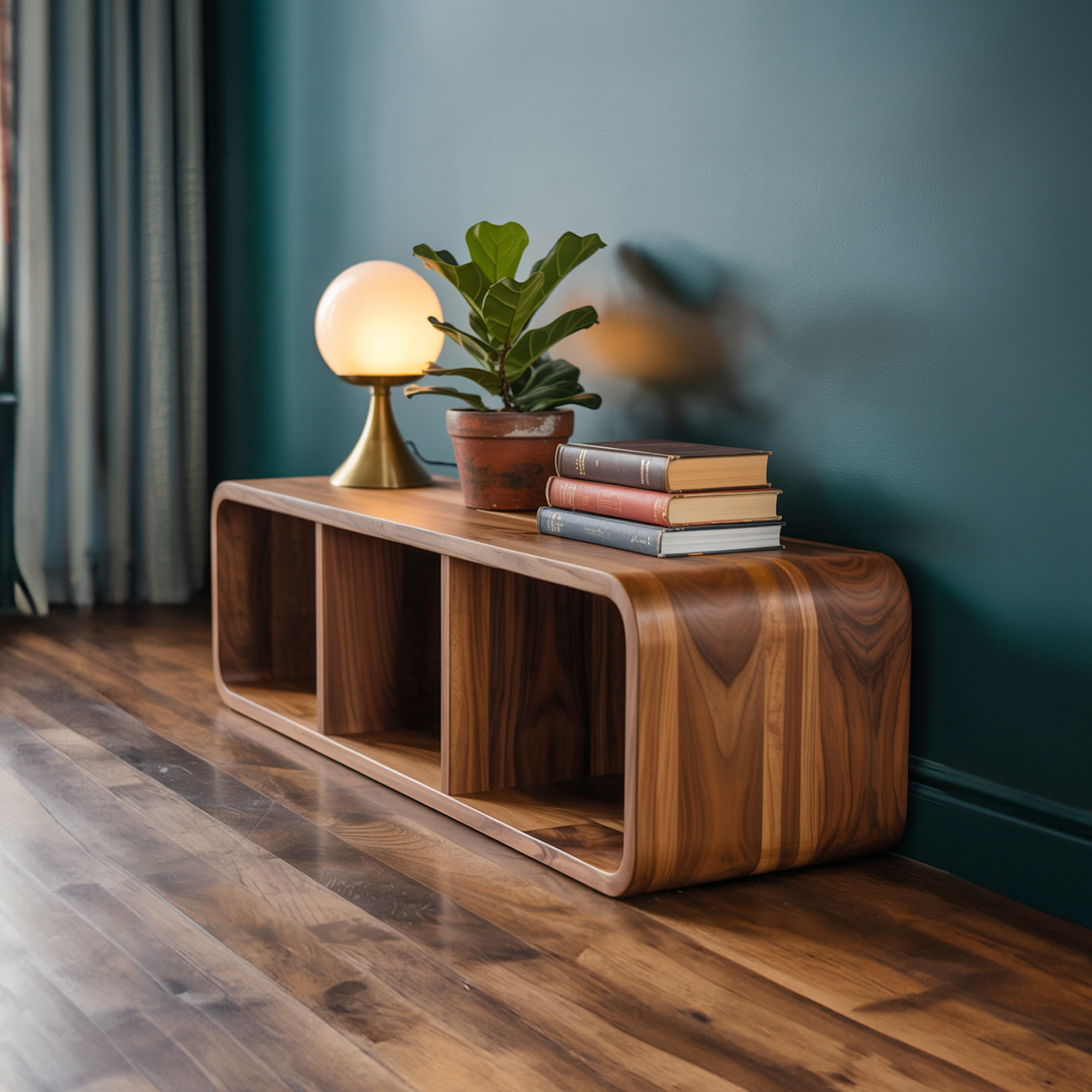 Mid Century Wooden Display Storage Cabinet Living Room Or Entryway SINLKISC275