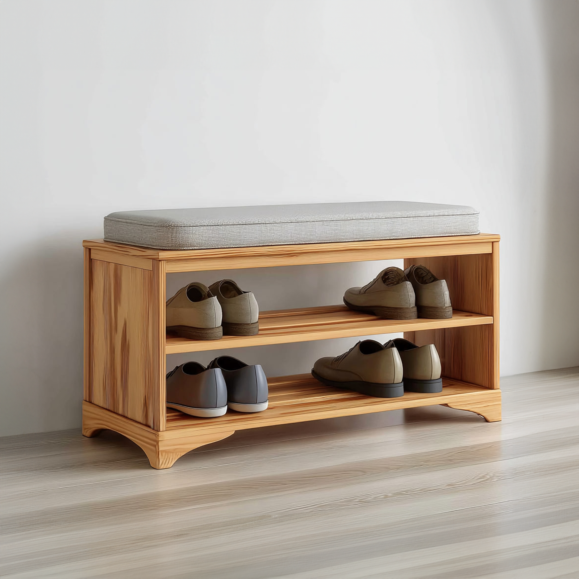 Rustic Farmhouse Shoe Rack Bench Entryway SINLKISB046