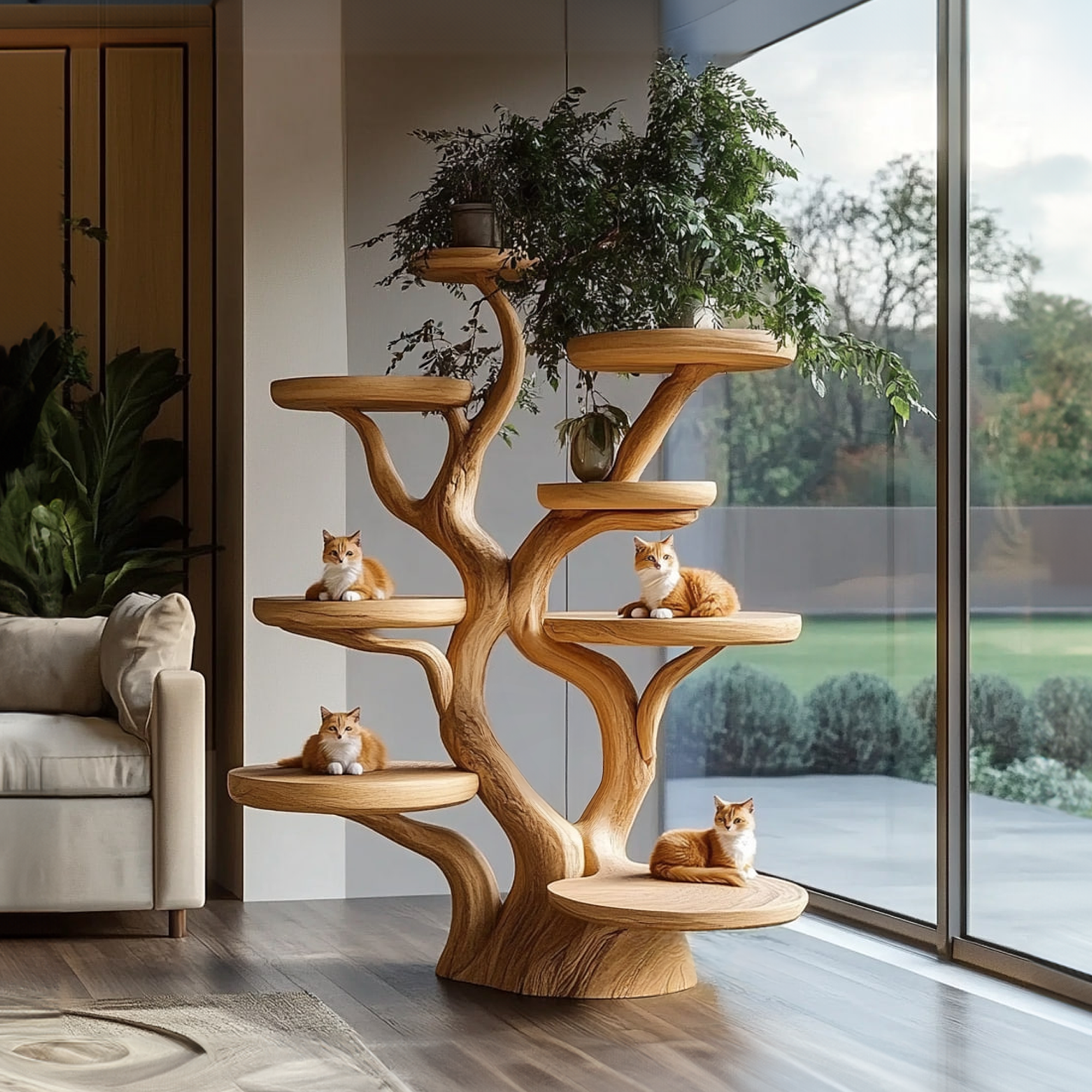 Rustic Organic Cat Tree Sculptural Pet Furniture SINLKITT078