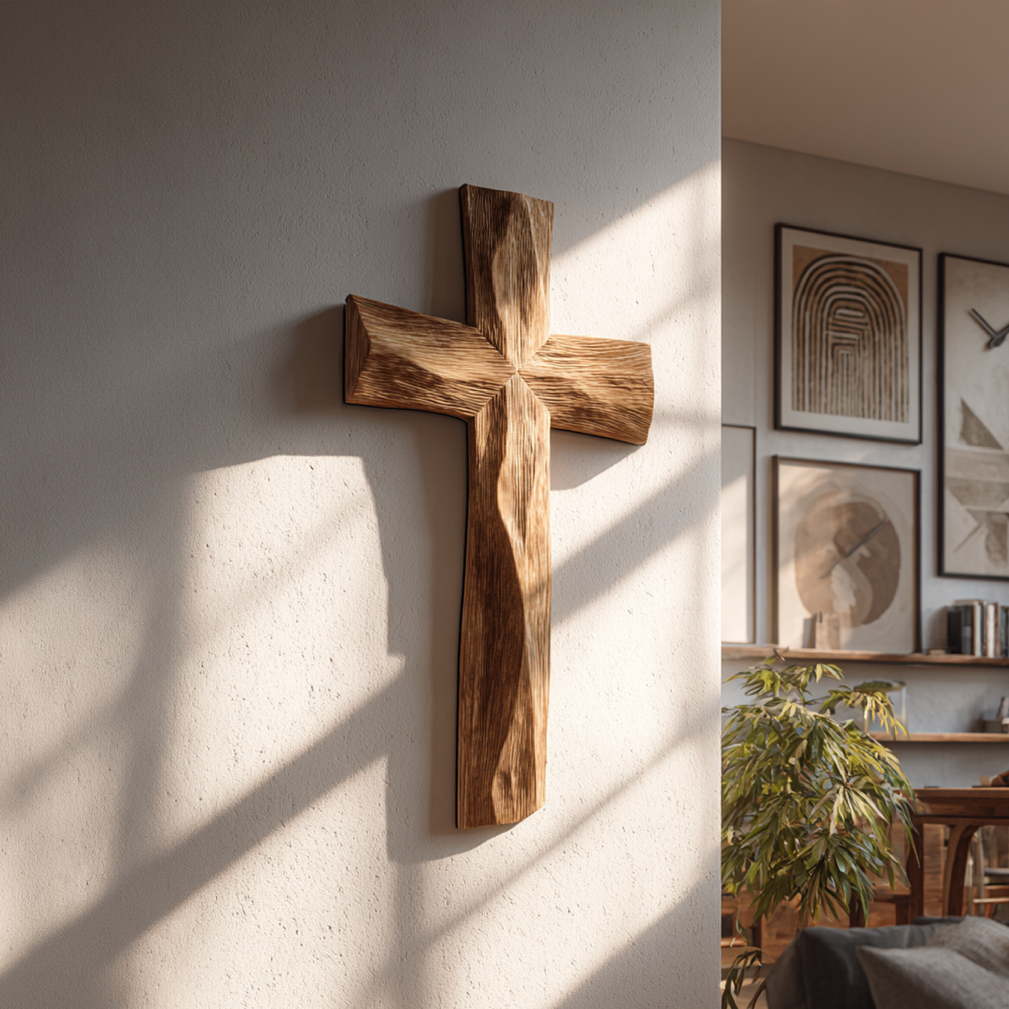 Rustic Religious Wall Cross Bedroom Or Living Room SINLKIWD009