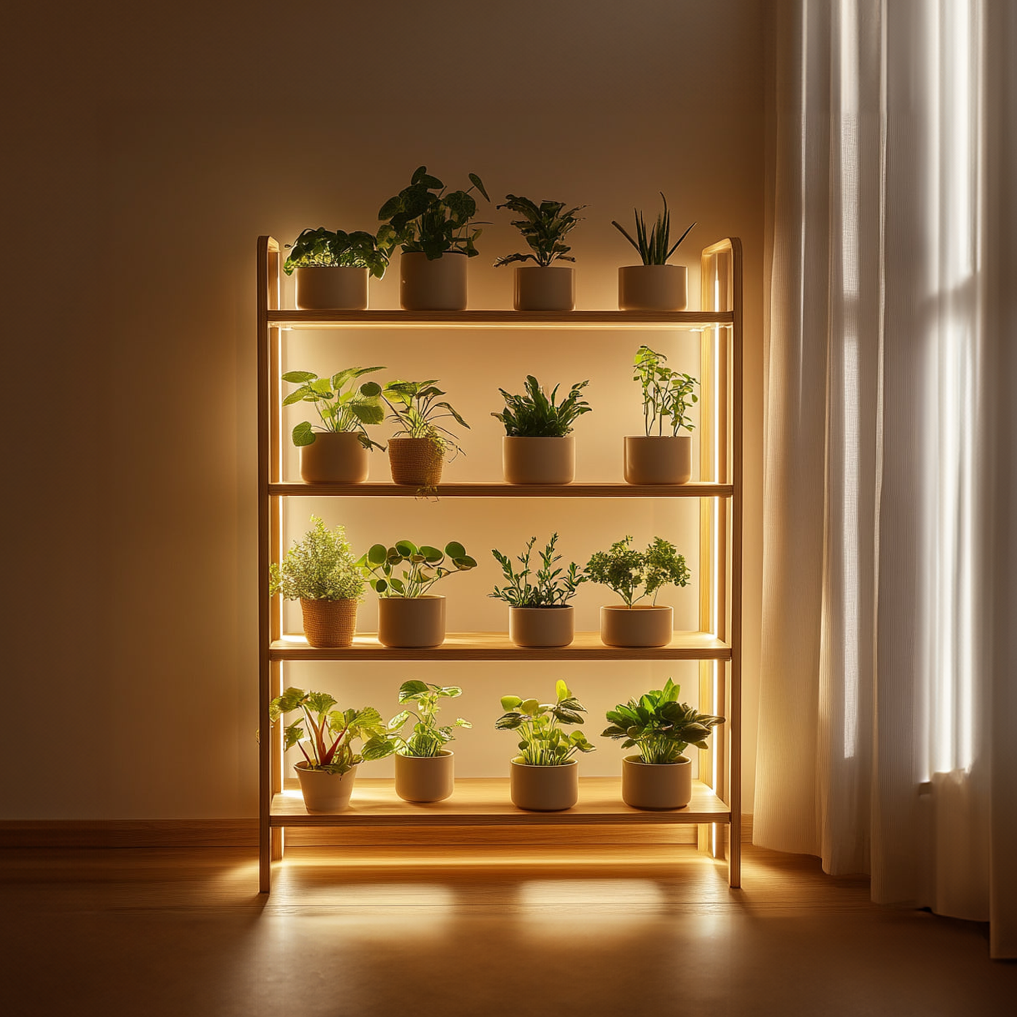 Mid Century Botanical Shelf Contemporary Indoor Garden SINLKITT085