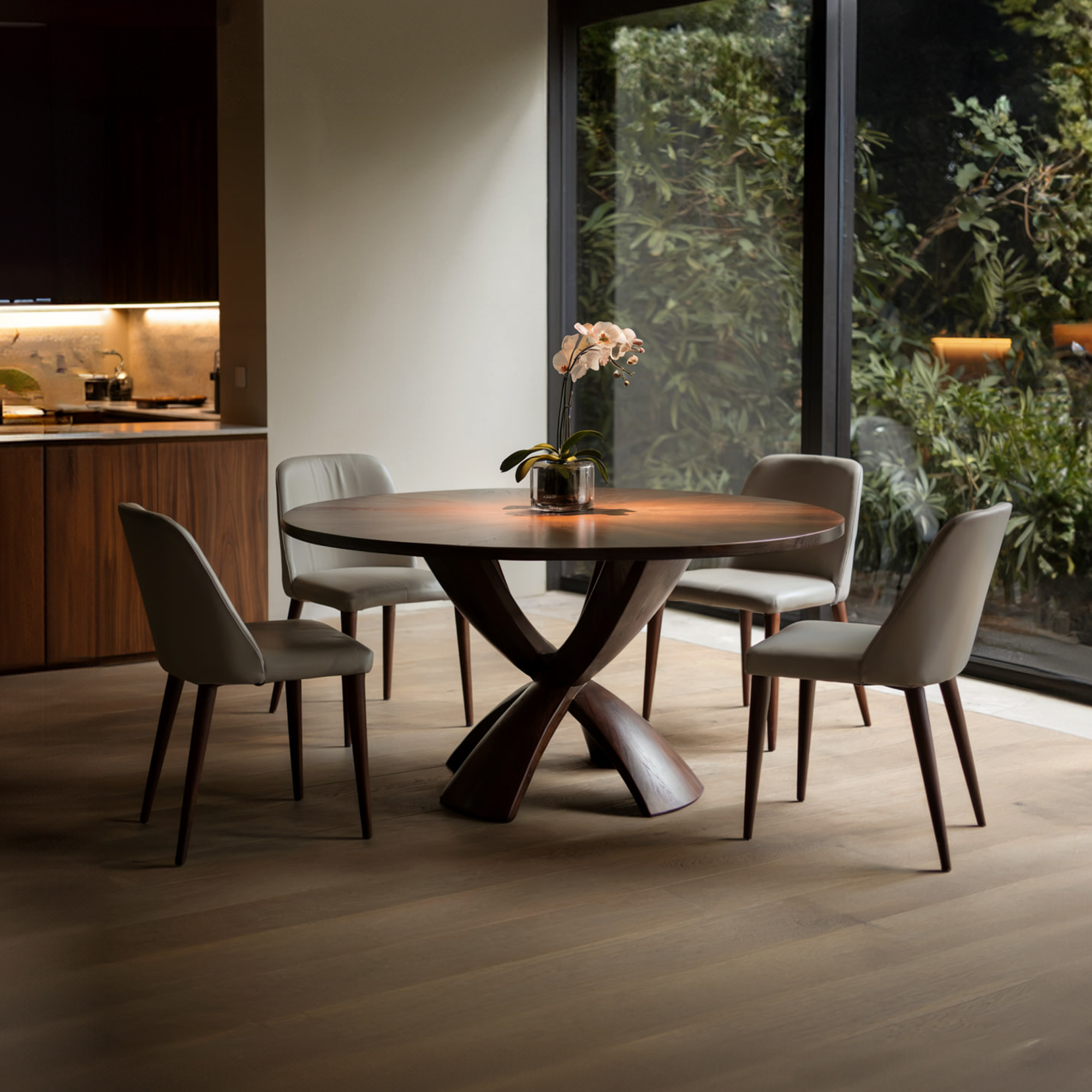 Mid Century Round Dining Table Sculptural Kitchen SINLKIDT125