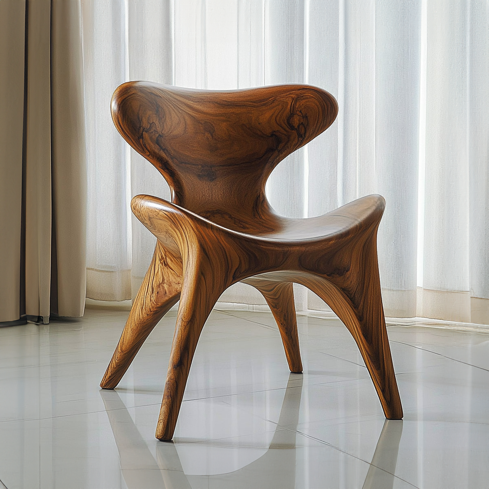 Organic Modern Accent Chair Office Or Bedroom SINLKIWC013