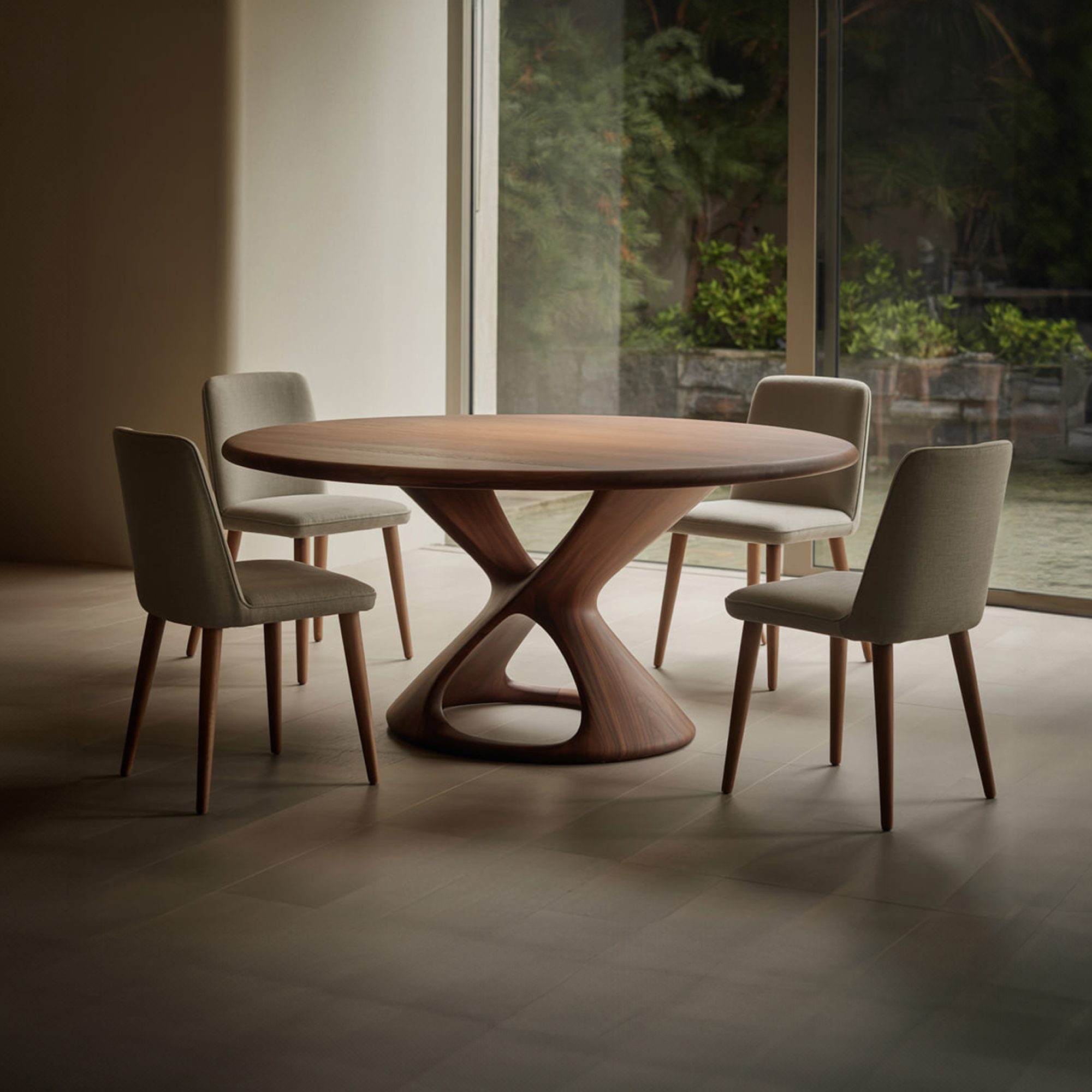 Organic Round Dining Table Kitchen SINLKIDT127