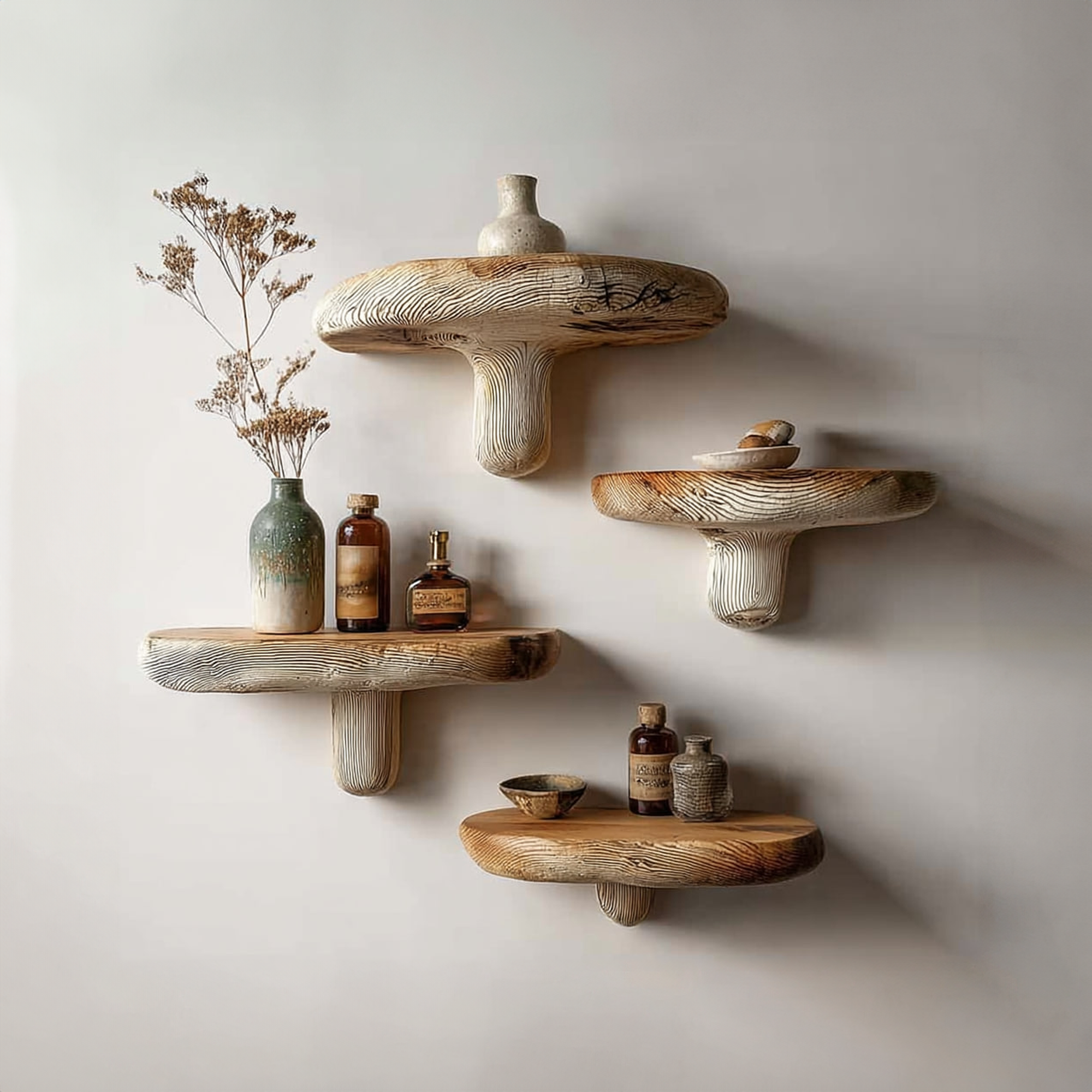 Rustic Mushroom Shelf Living Room SINLKIFL146