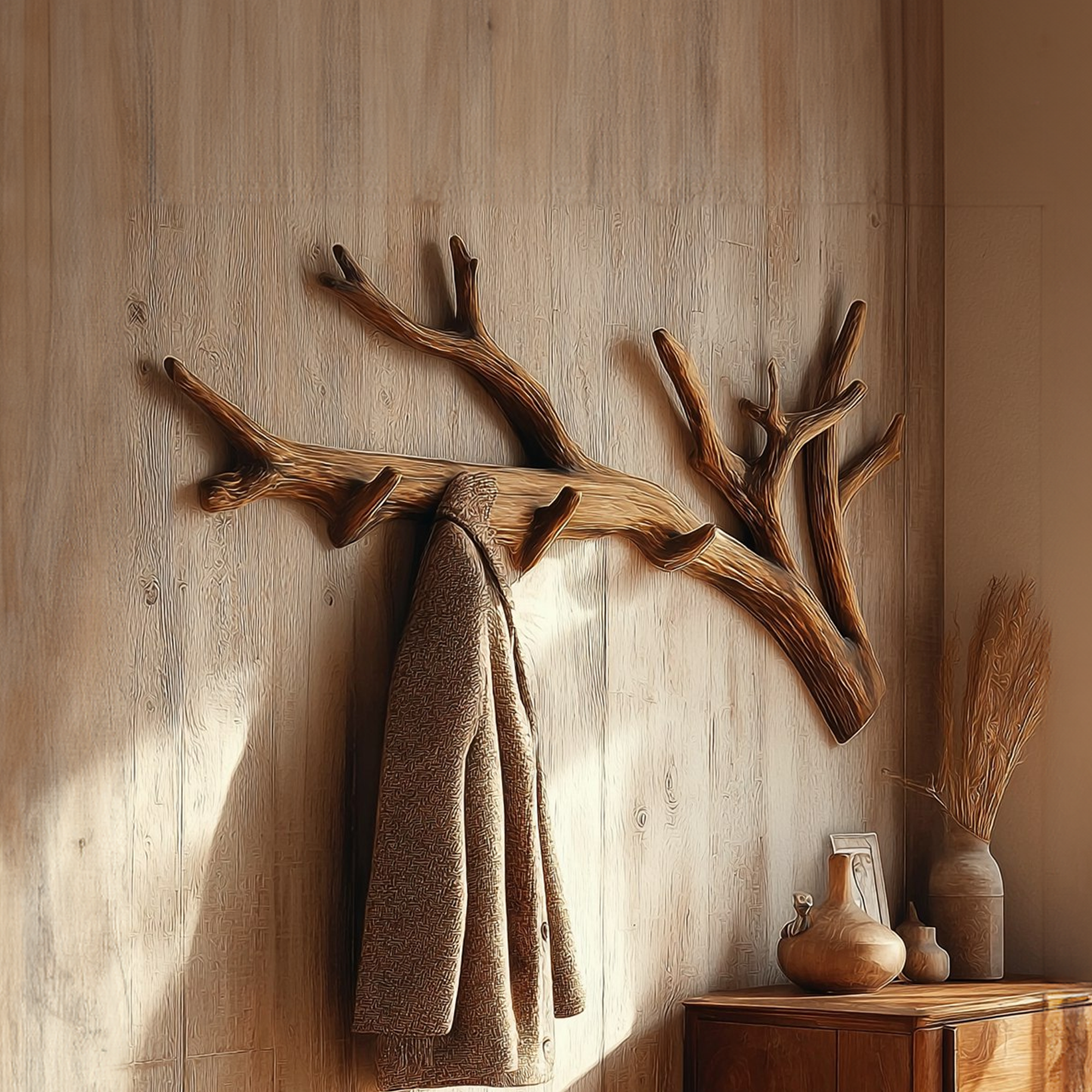 Rustic Tree Branch Wall Hook Living Room SINLKITCR071
