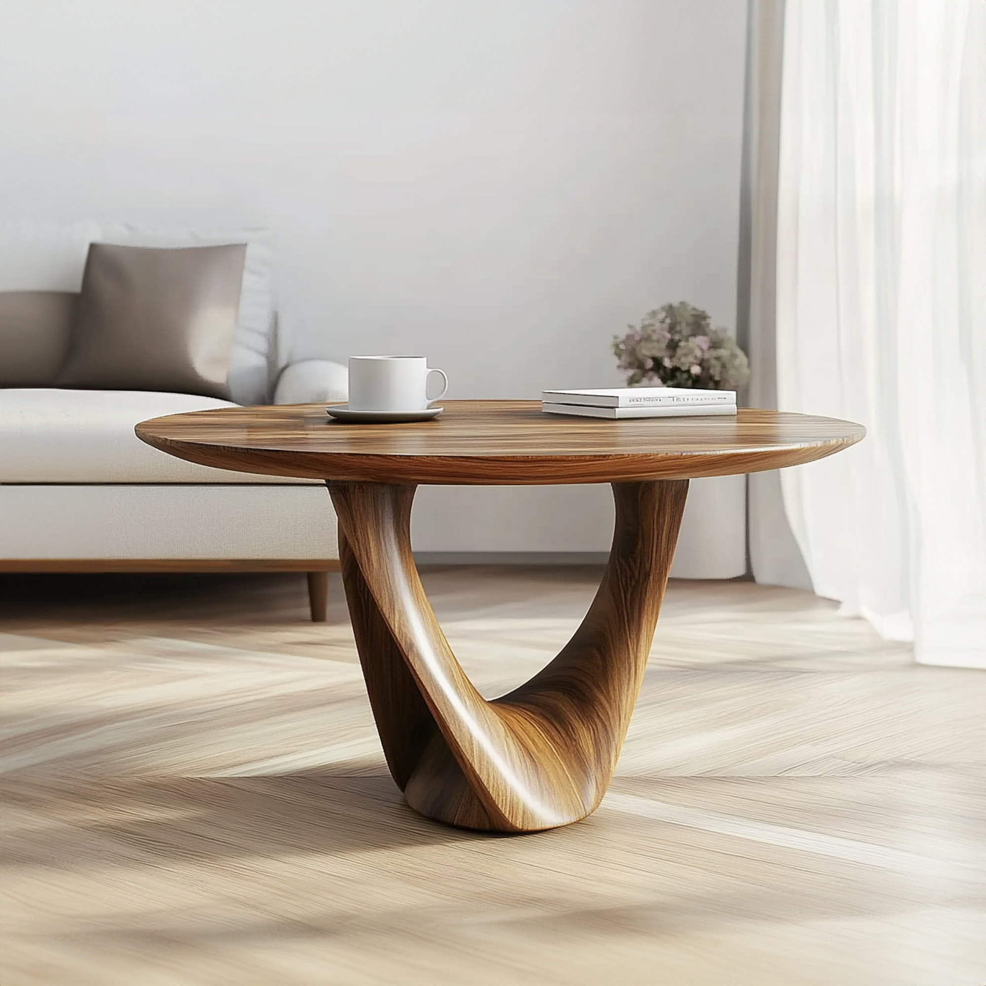 Mid Century Sculptural Twist Coffee Table Living Room SINLKICF203