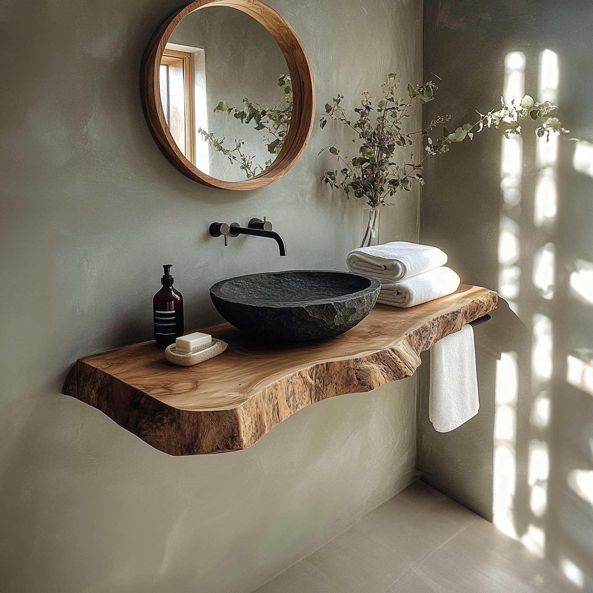 Rustic Floating Shelf Farmhouse Vanity Bathroom SINLBRV116
