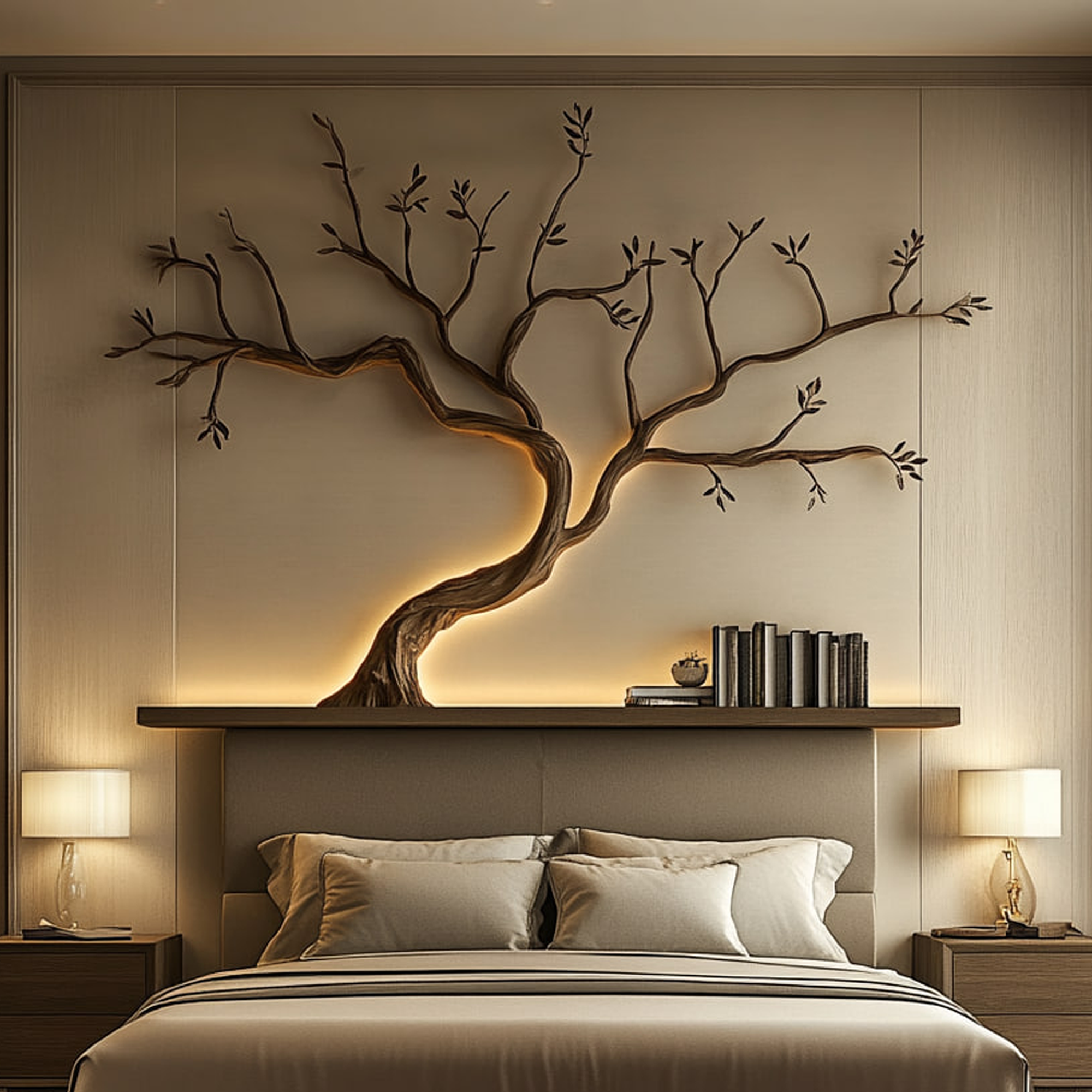 Mid Century Tree Branch Shelf Modern Bedroom SINLKITBS085
