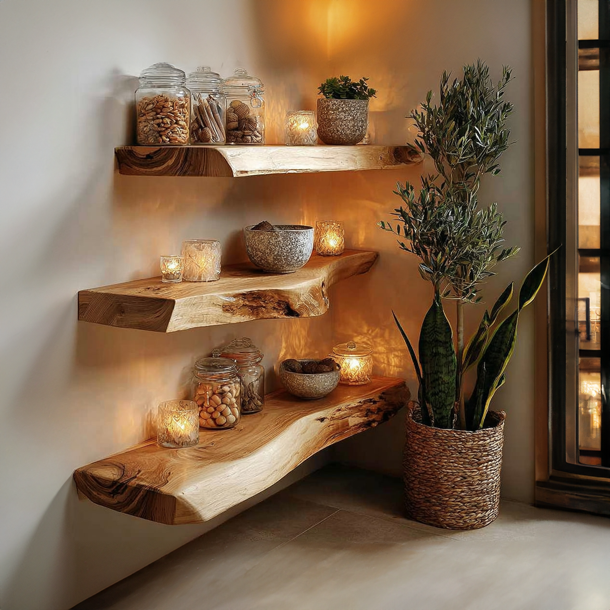 Rustic Floating Shelf Minimalist Living Room Storage SINLKIFL160