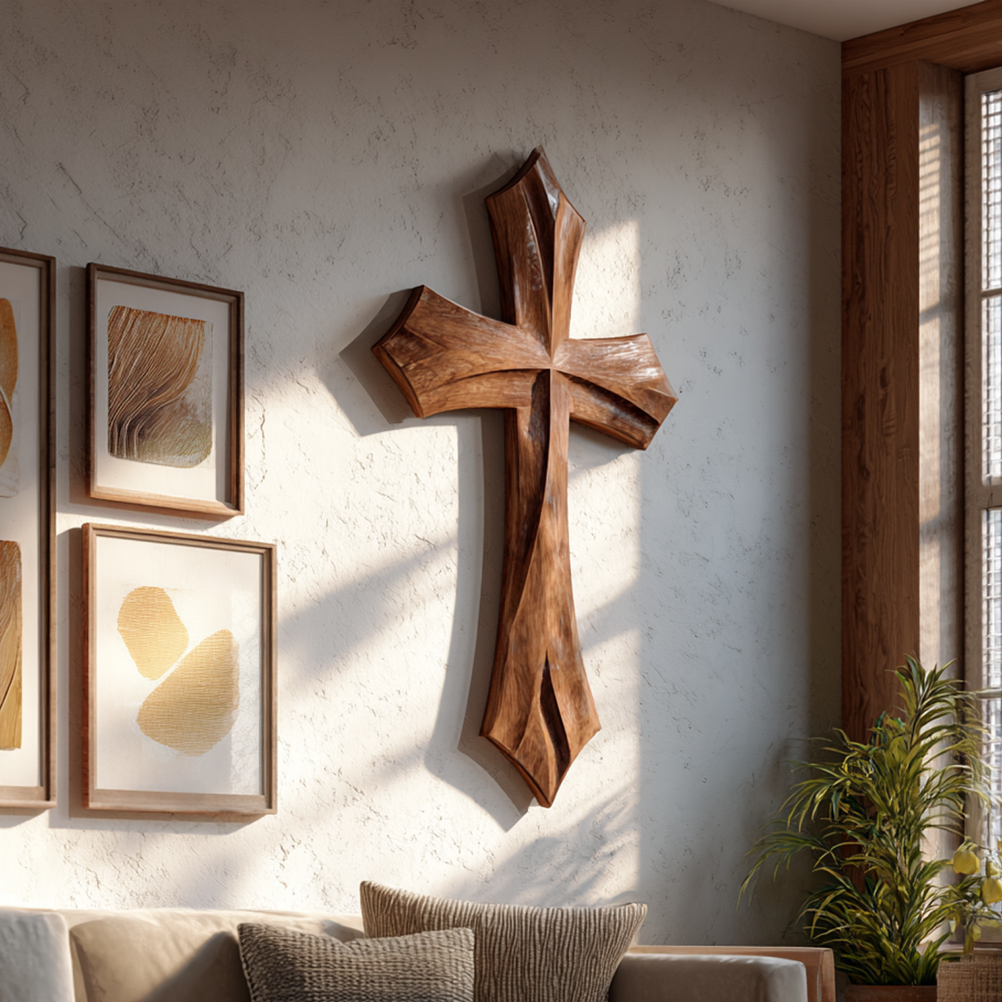 Rustic Wall Cross Reading Room Or Prayer Room SINLKIWD007