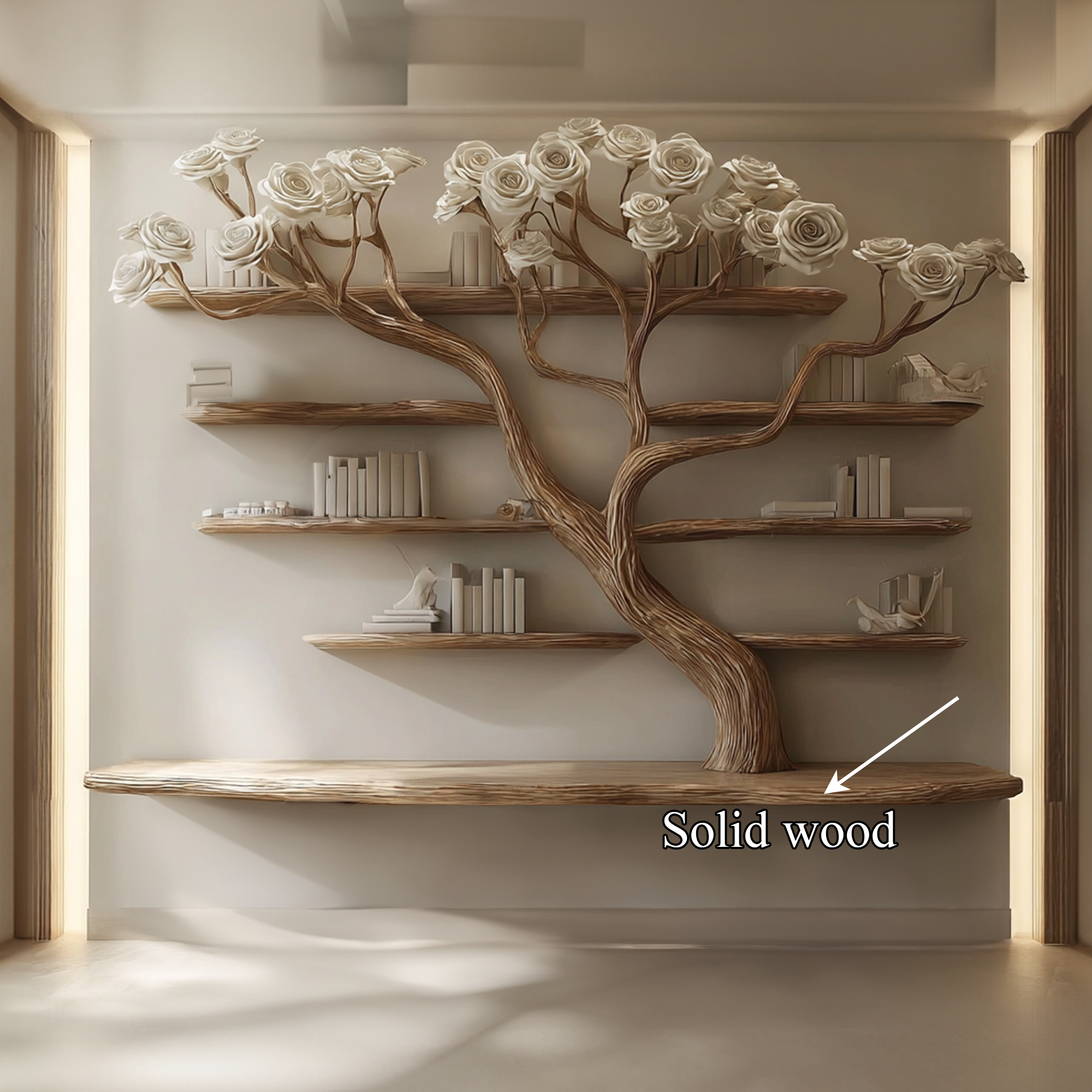 Rustic Tree Wall Bookcase Bedroom Decor SINLKITB238