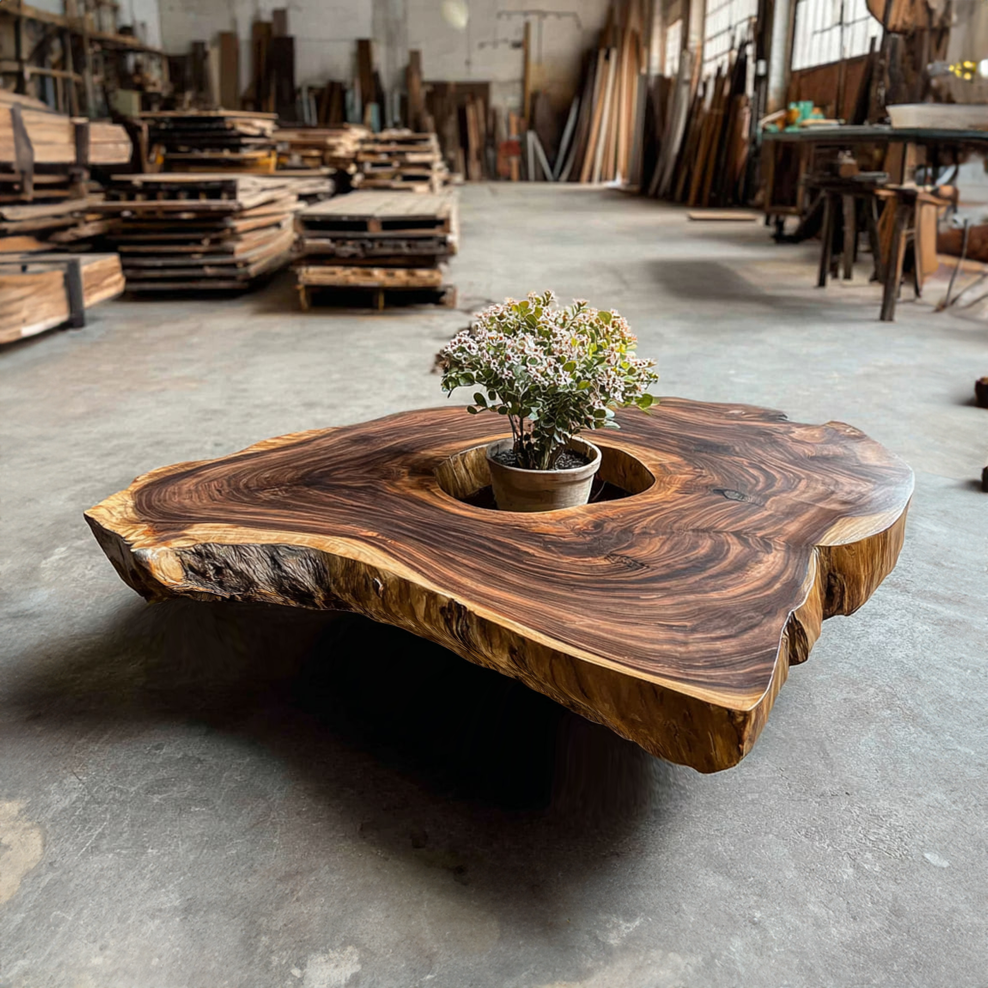 Mid Century Rustic Live Edge Table Living Room And Entryway SINLKICF139