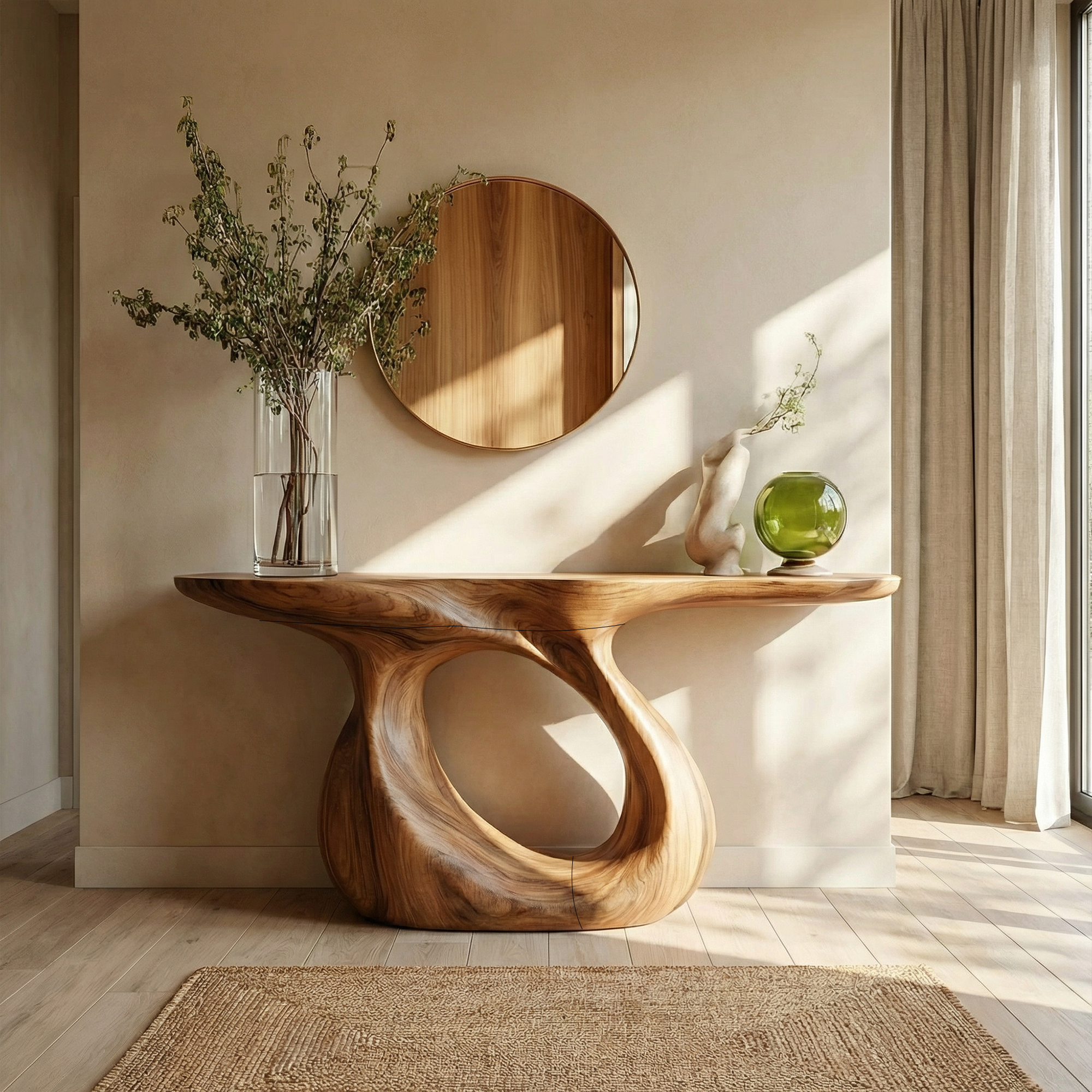 Organic Ring Base Console Table Entryway Hallway Living Room SINLKICS504