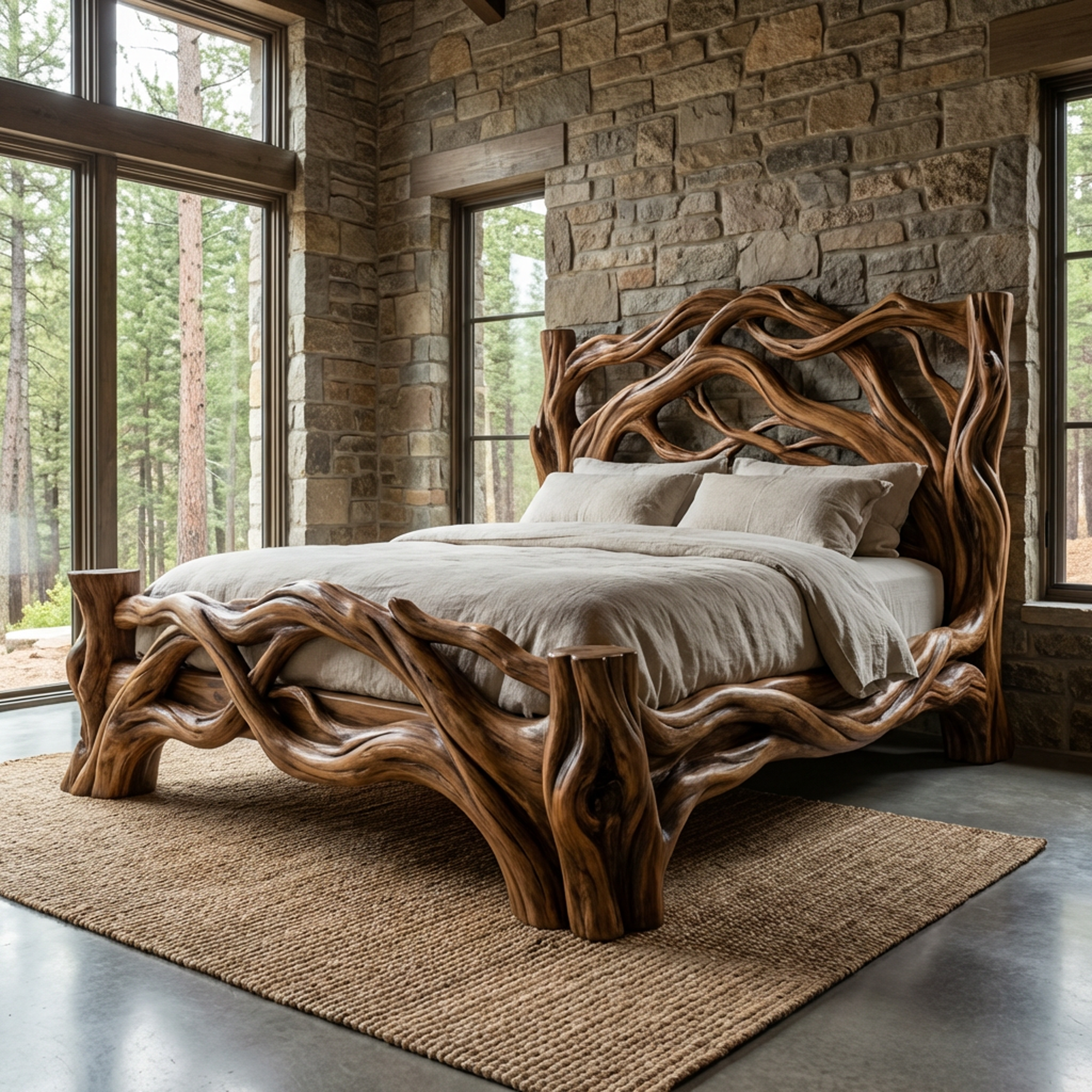 Rustic Bedroom Bed Design For Bedroom And Sleeping Space SINLKIWB108