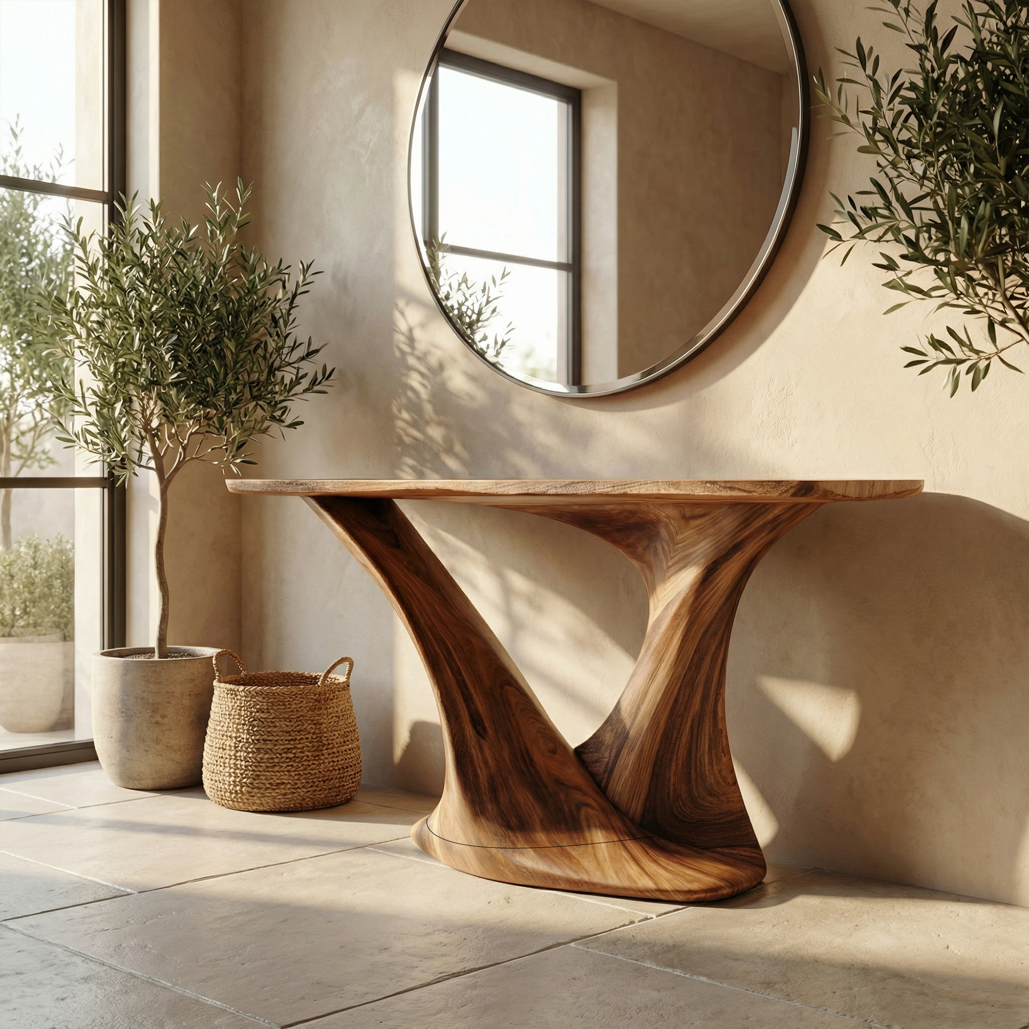Modern Split Pedestal Console Table Entryway Hallway Living Room SINLKICS505