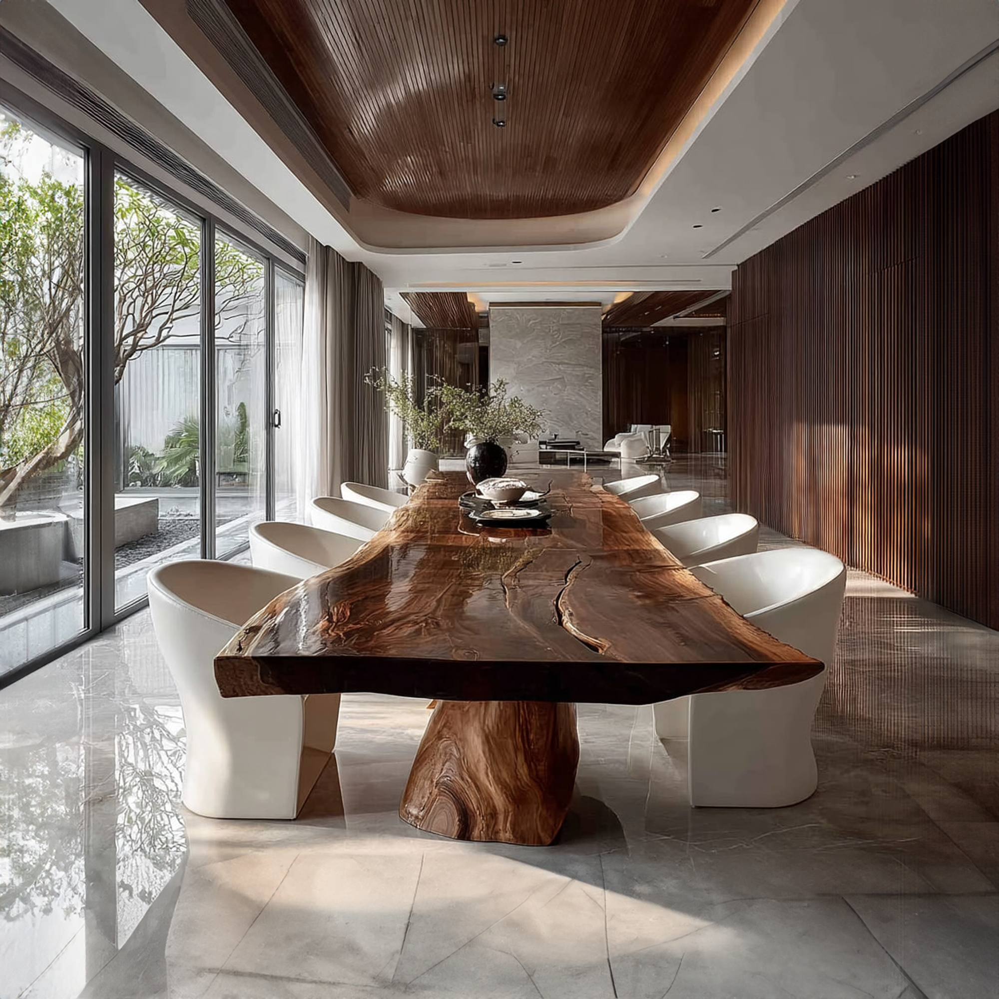 Rustic Natural Wood Dining Table Dining Room SINLKIDT100