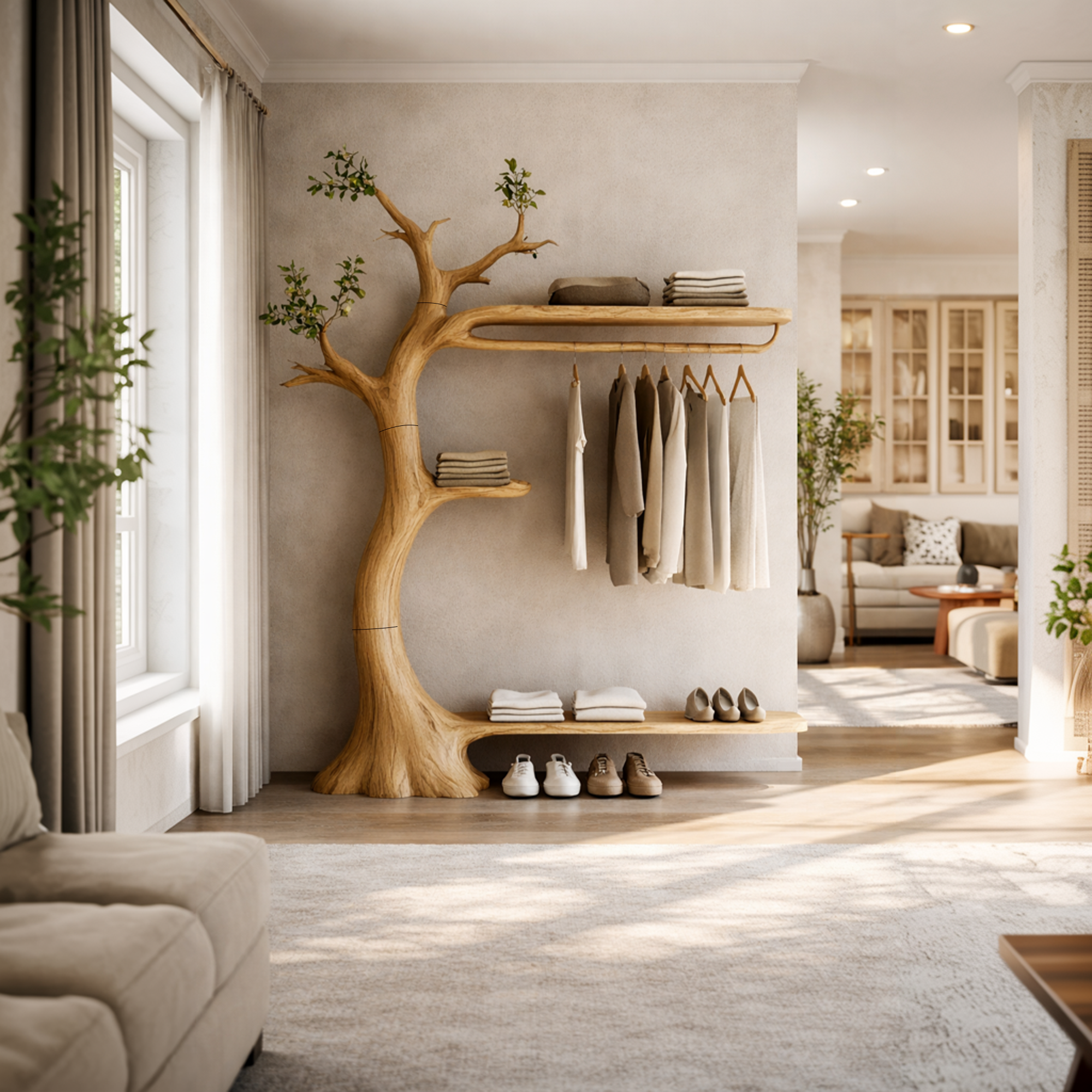 Midcentury Modern Tree Coat Rack Interior Corner SINLKITCR090