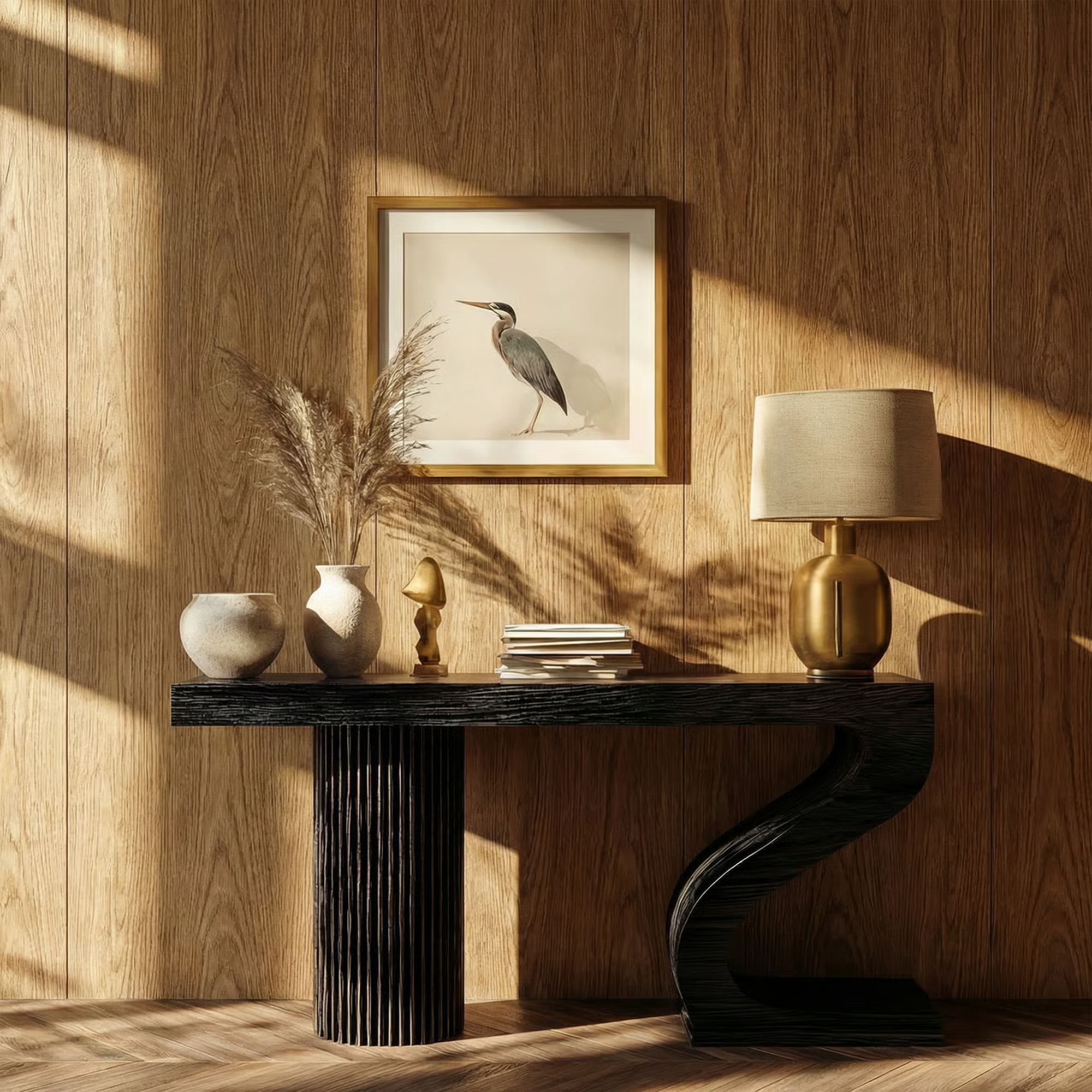 Modern Sculptural Console Table Entryway Living Room SINLKICS486