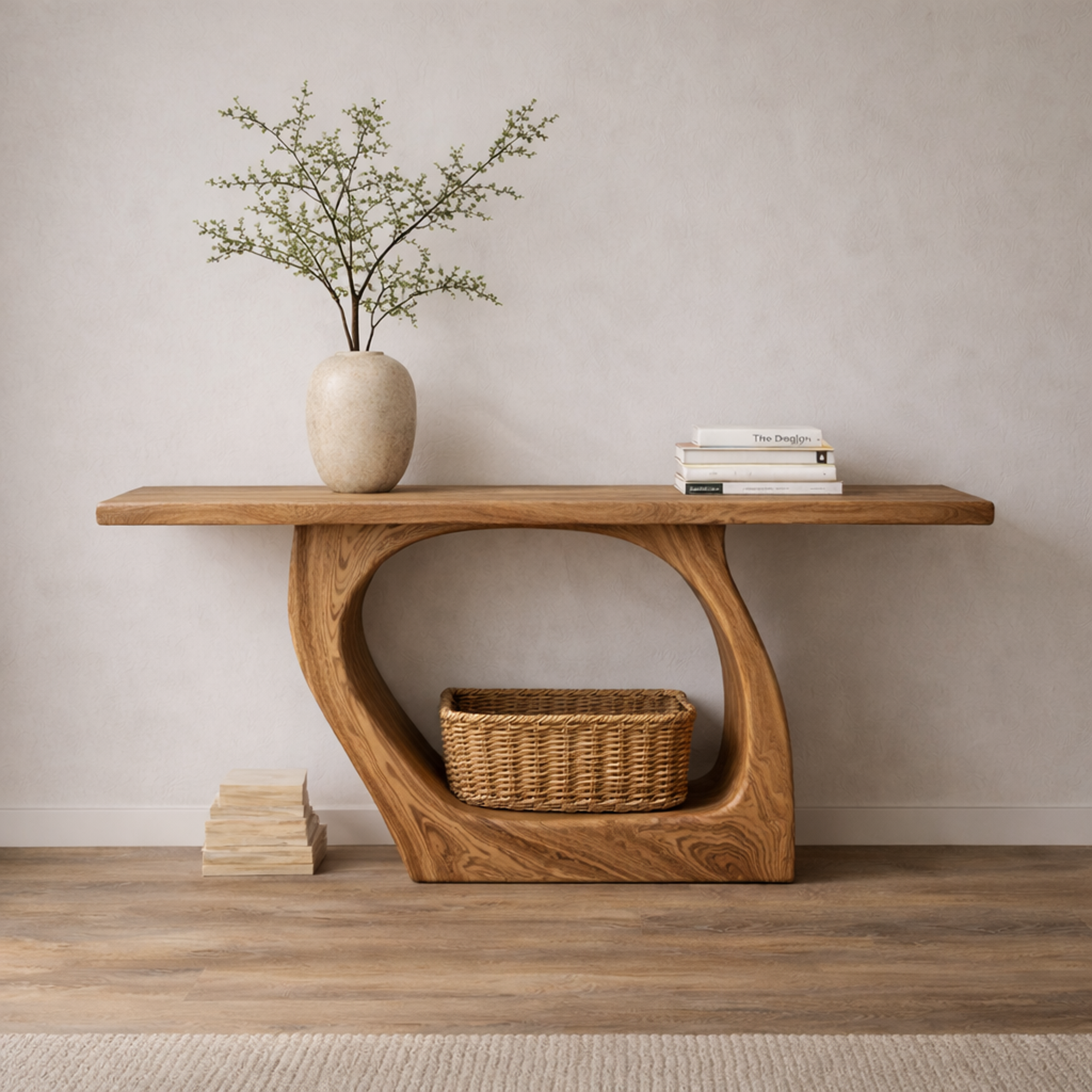 Handcrafted Console Table Sculptural Design For Living Room SINLKICS461