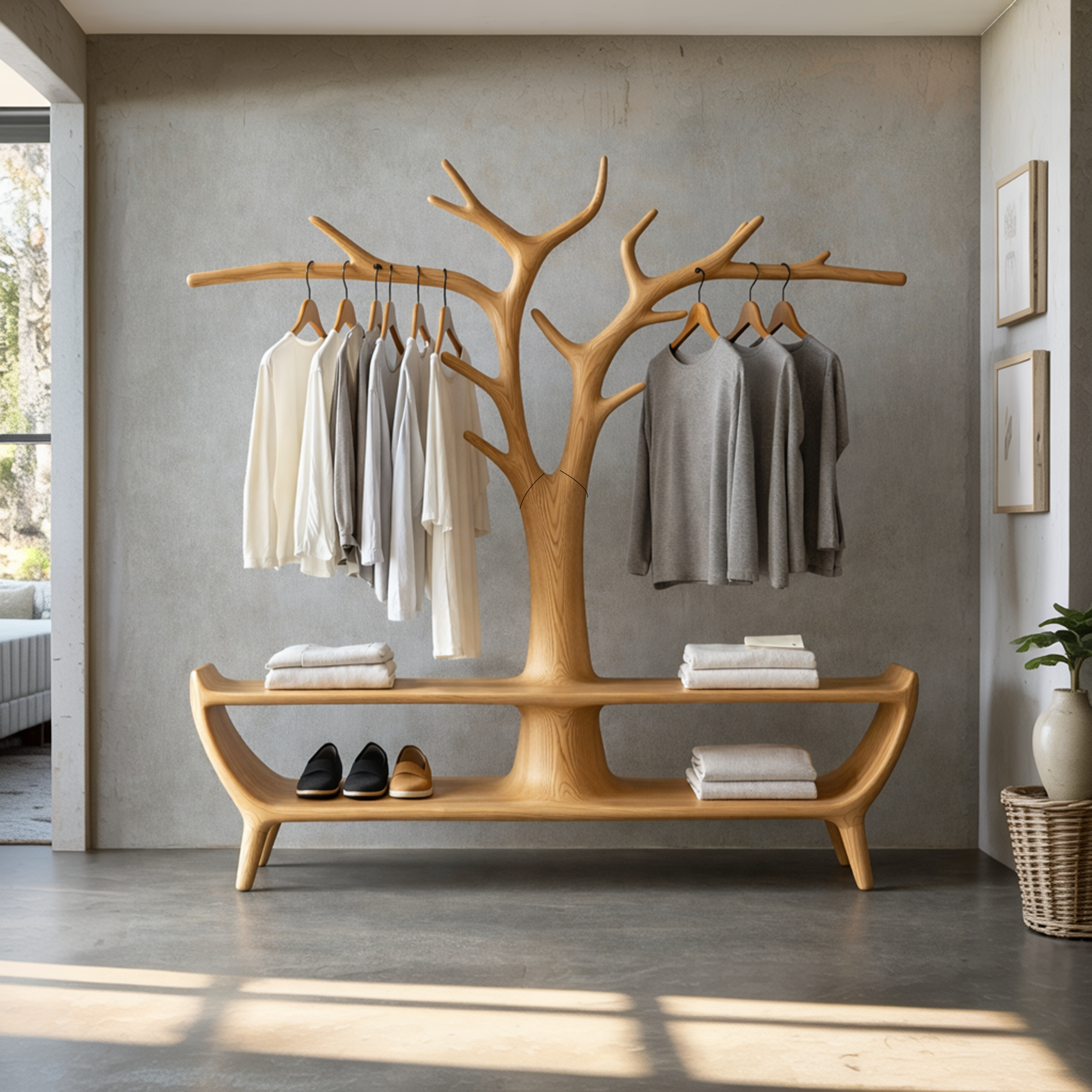 Midcentury Tree Inspired Coat Rack Home Entryway SINLKITCR085