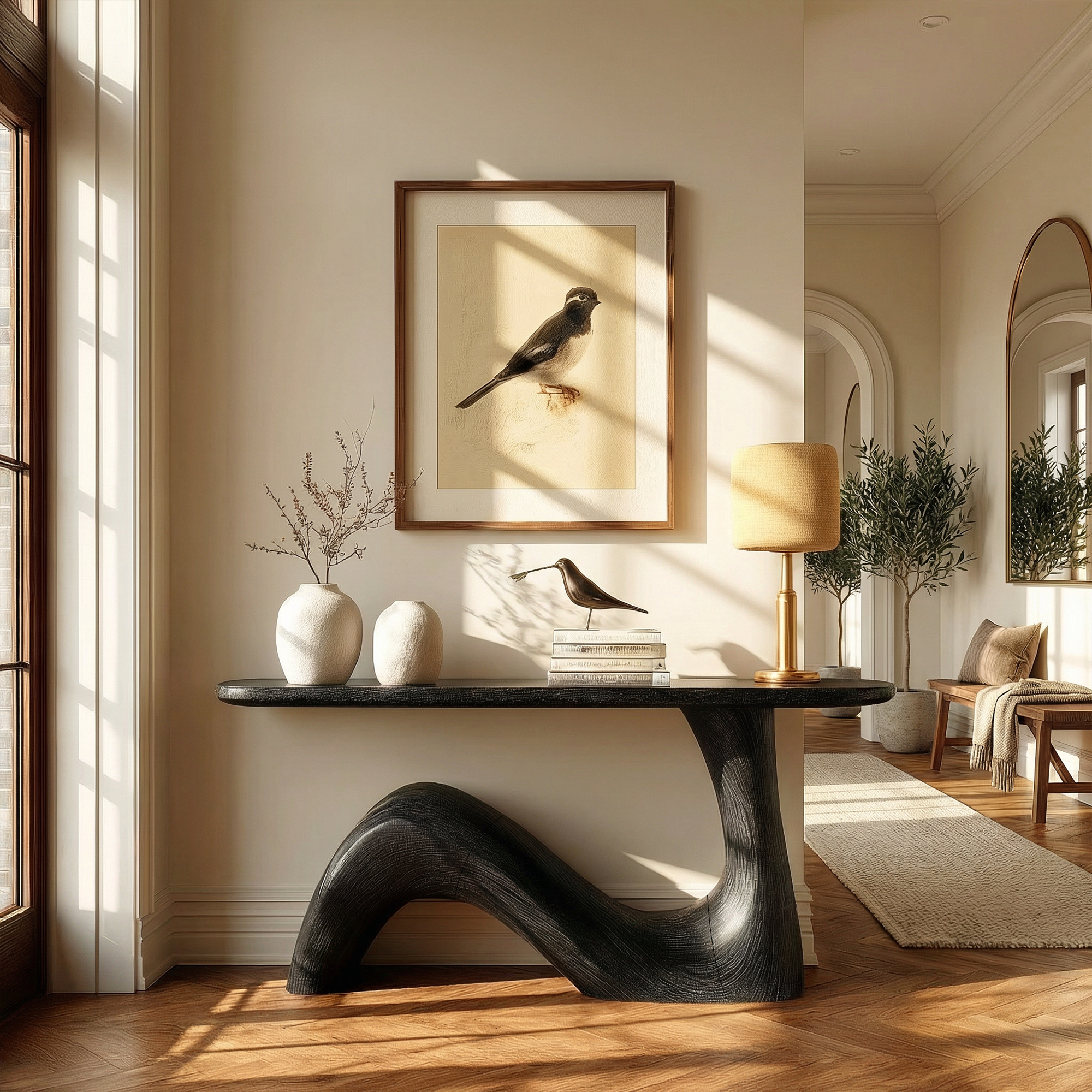 Organic Sculptural Console Table Living Room Sofa Back Entryway SINLKICS490