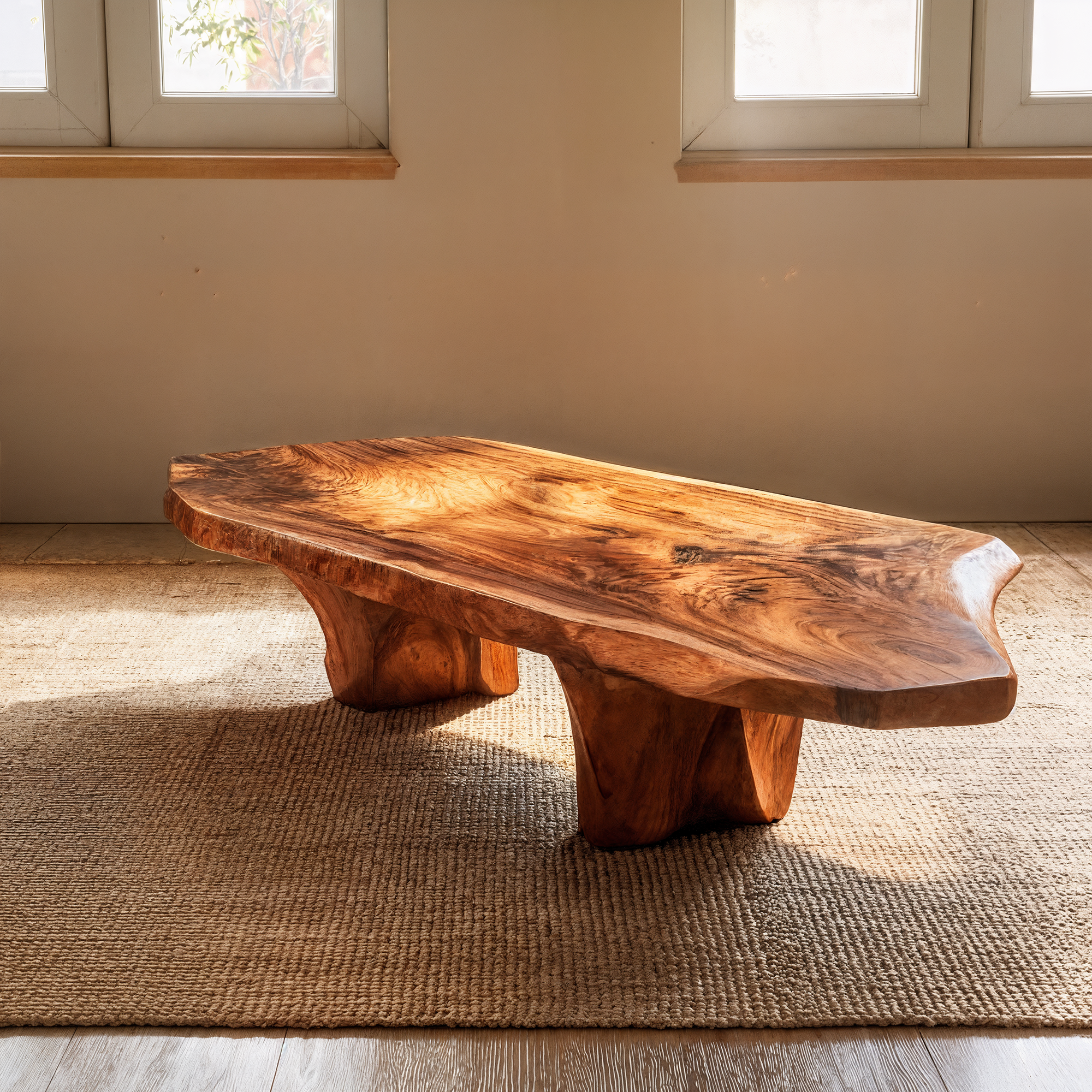 Rustic Sculptural Coffee Table For Living Room And Bedroom SINLKICF339