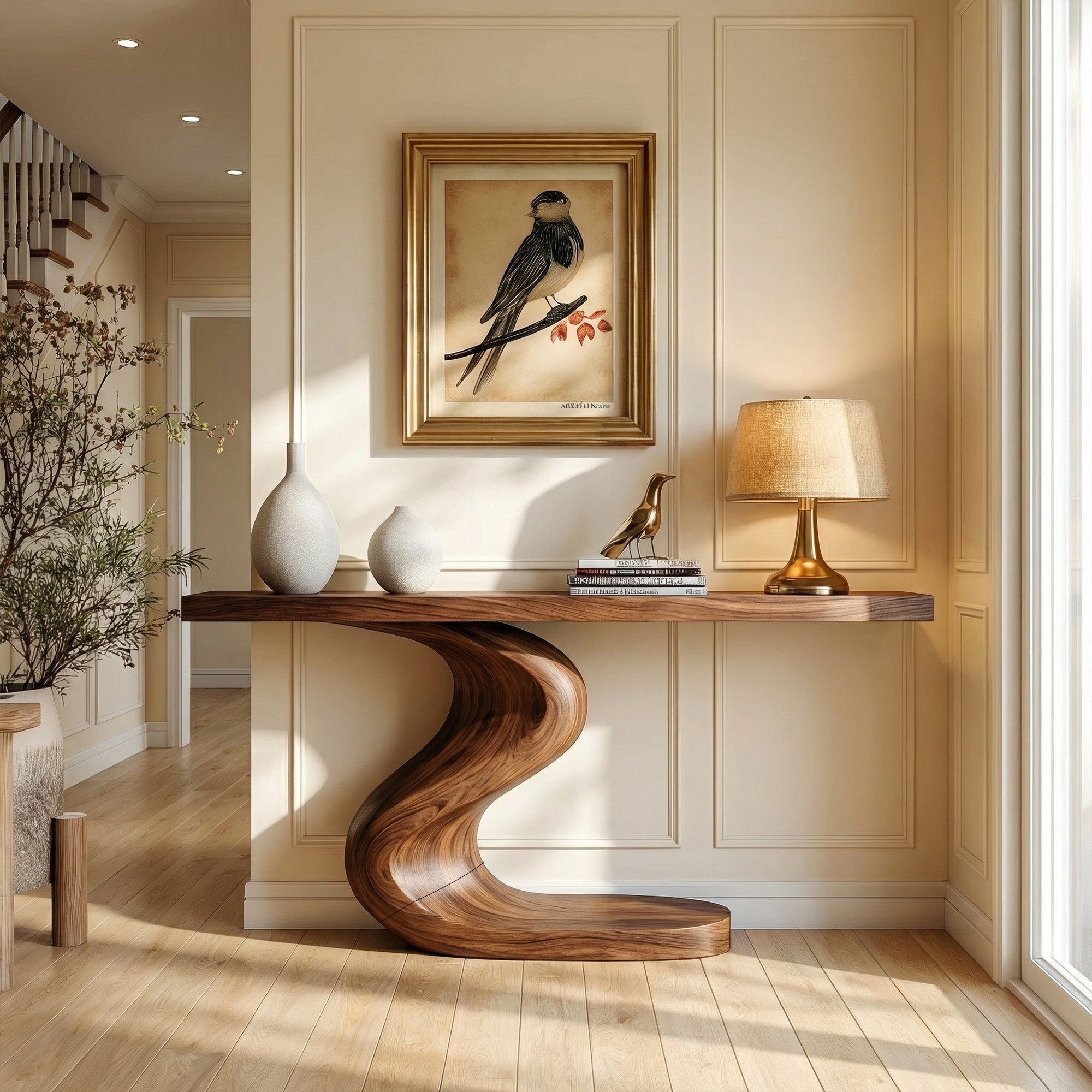 Artistic Flowing Base Console Table Entryway Hallway Living Room SINLKICS491