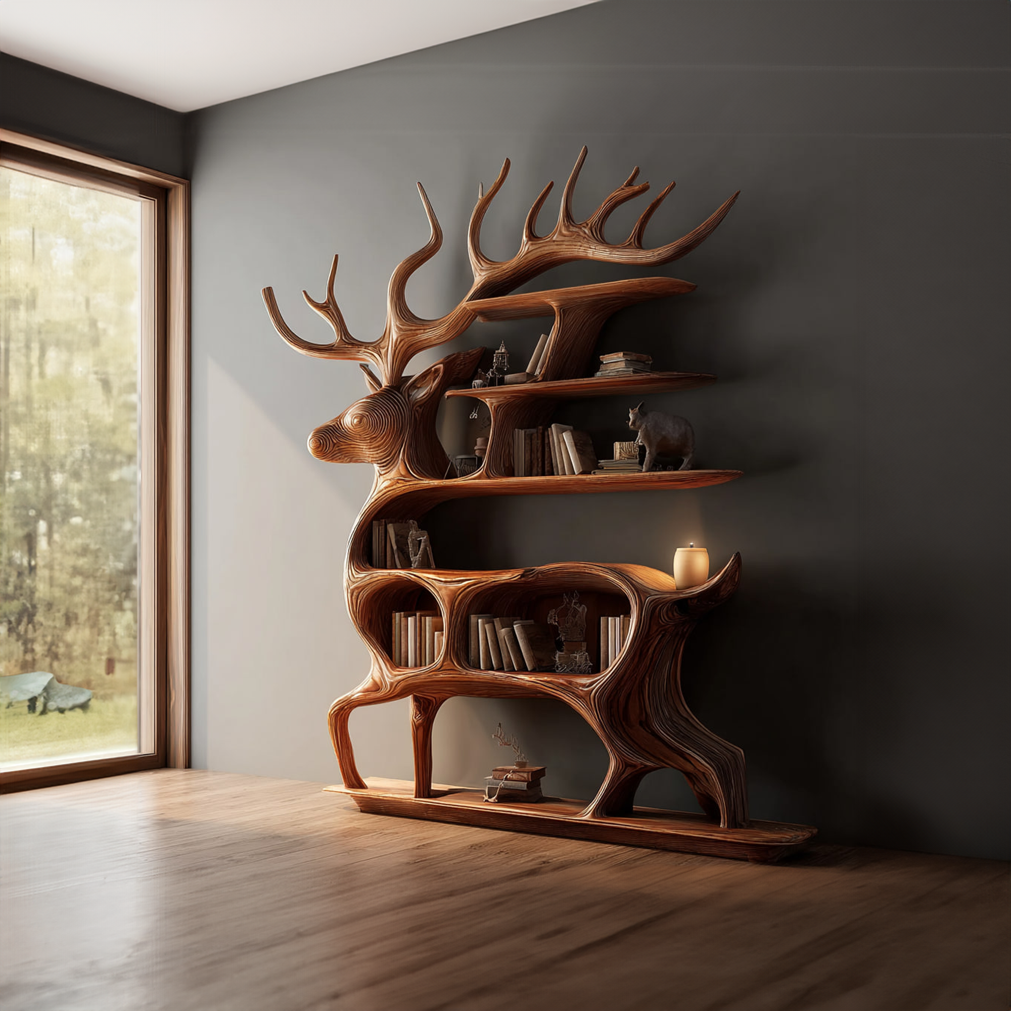 Rustic Deer Display Shelf Living Room Or Bedroom SINLKISC098