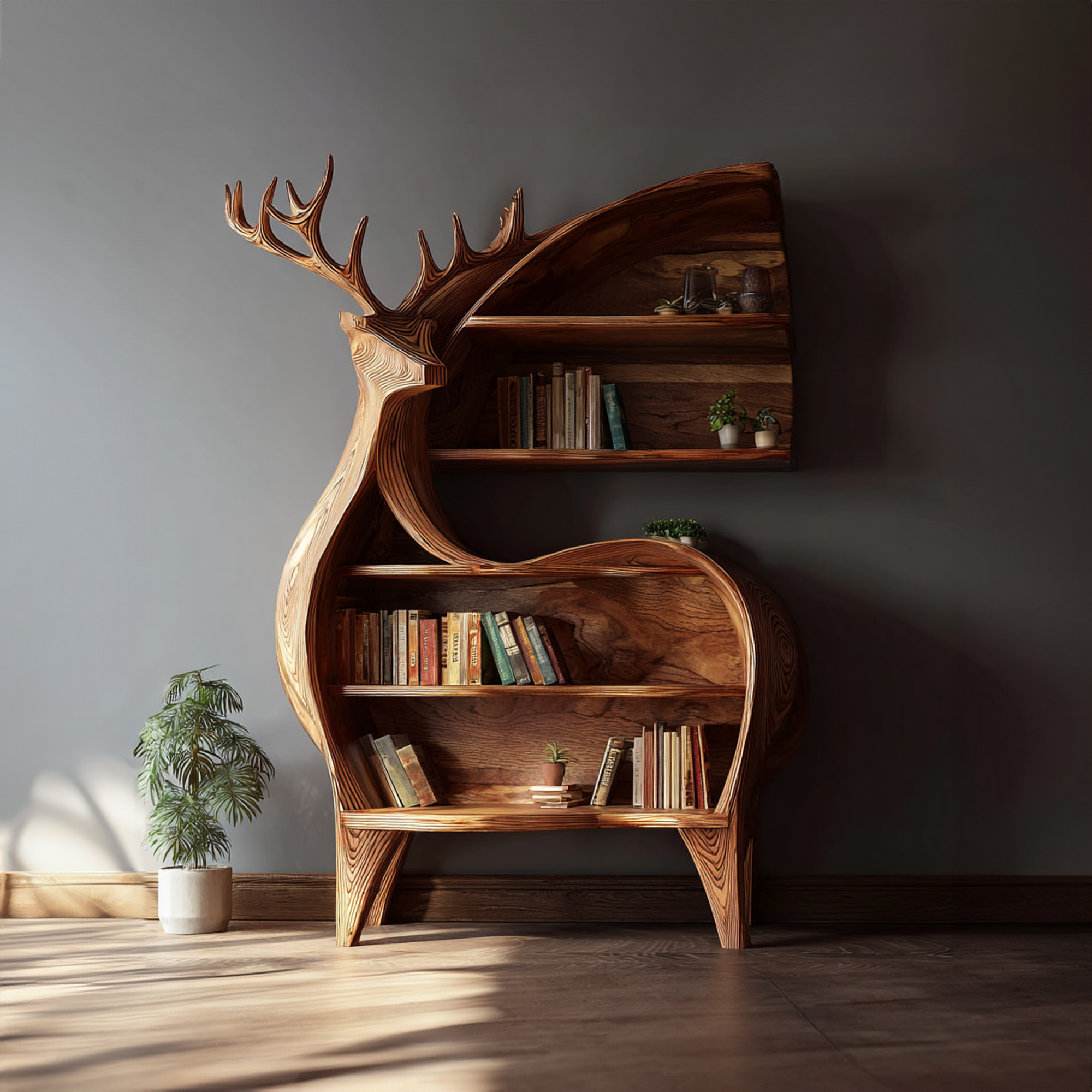 Rustic Deer Themed Bookshelf Children’s Room SINLKISC104